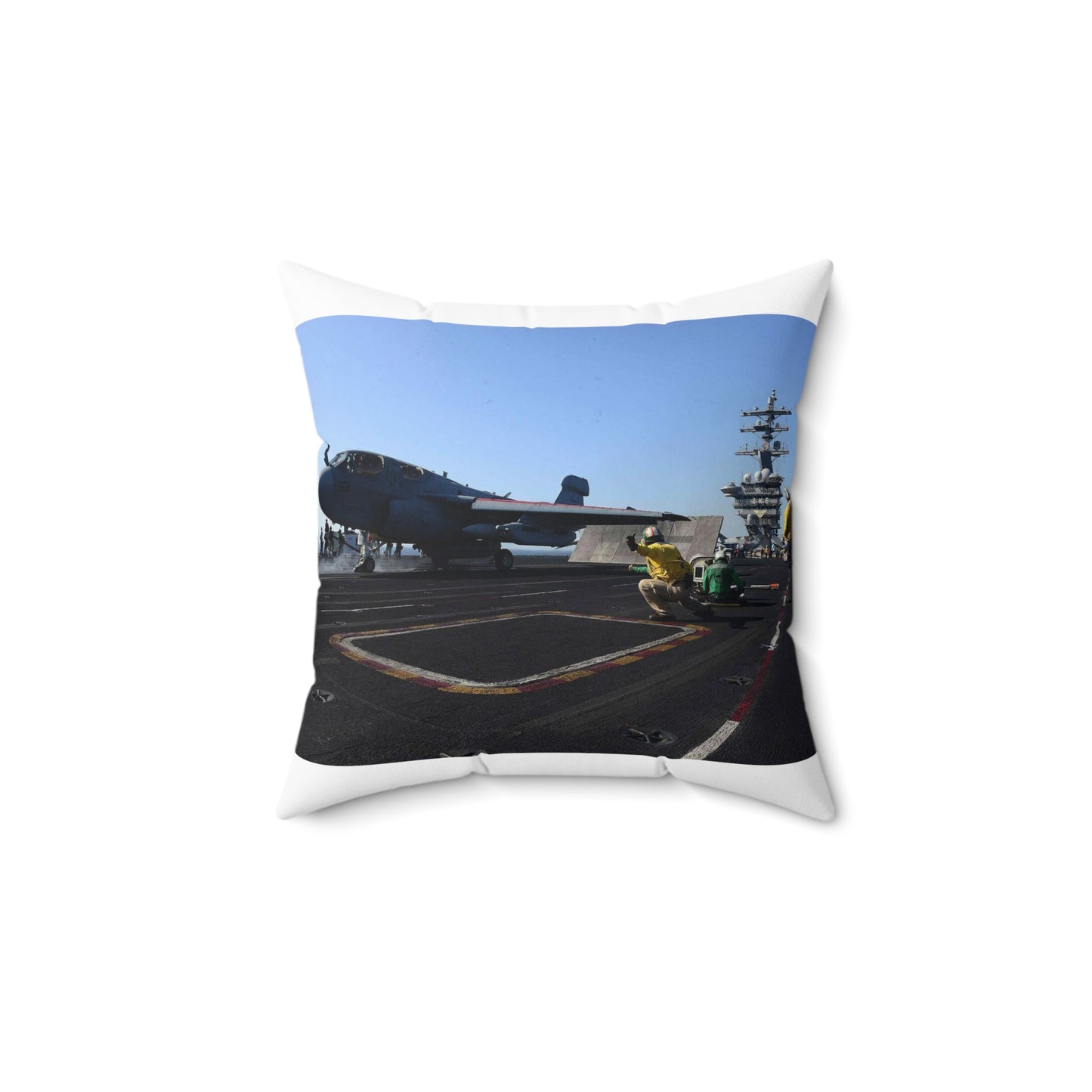 An EA-6B Prowler assigned to the Patriots of Electronic Decorative Accent Square Pillow
