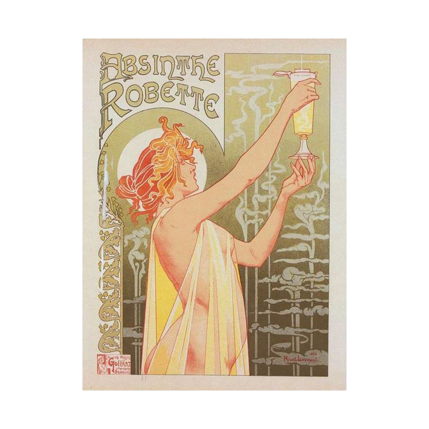 Affiche belge pour l' "Absinthe Robette". High Quality Matte Wall Art Poster for Home, Office, Classroom