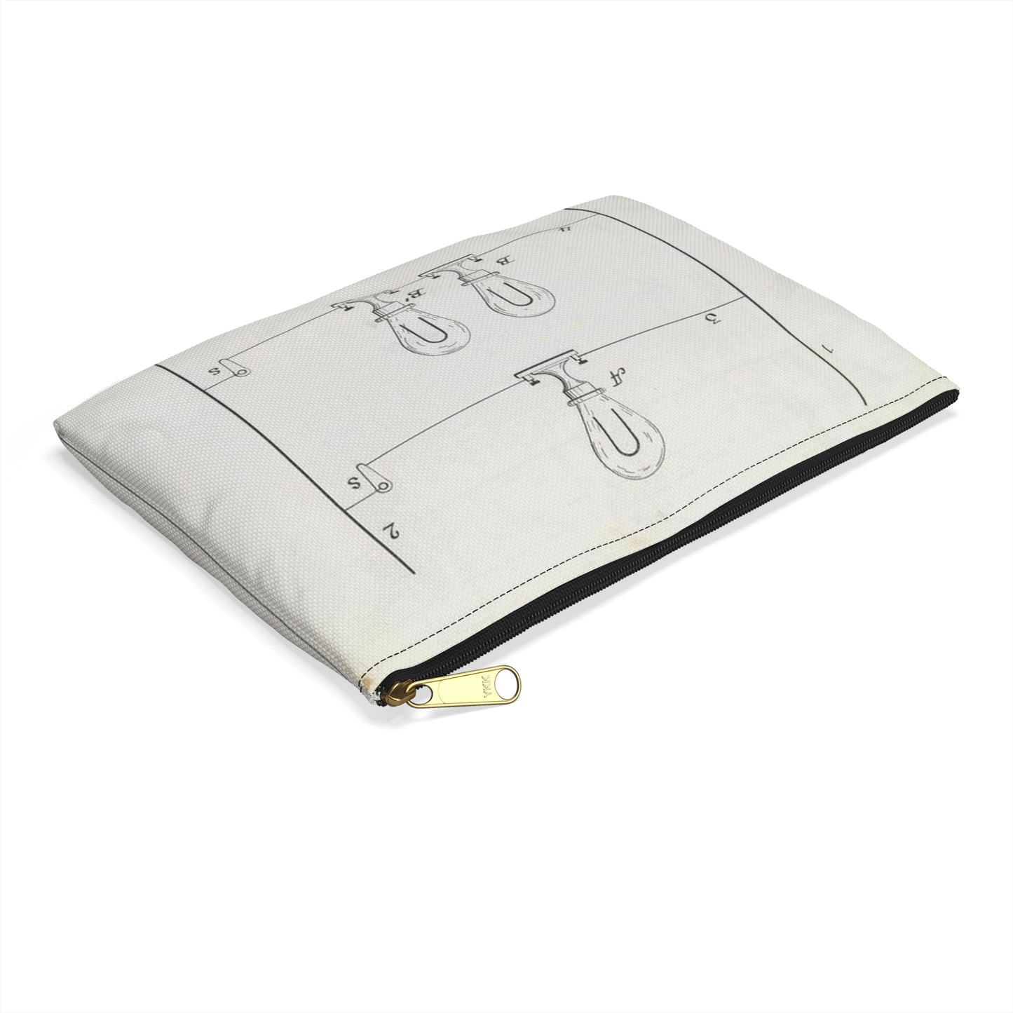 Patent drawing - for T. A. Edison's Electric Lighting Public domain image Large Organizer Pouch with Black Zipper
