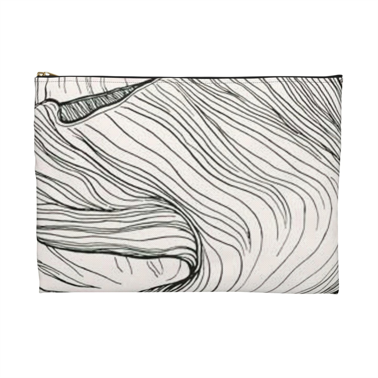 Witzel-210 - Art nouveau public domain image Large Organizer Pouch with Black Zipper