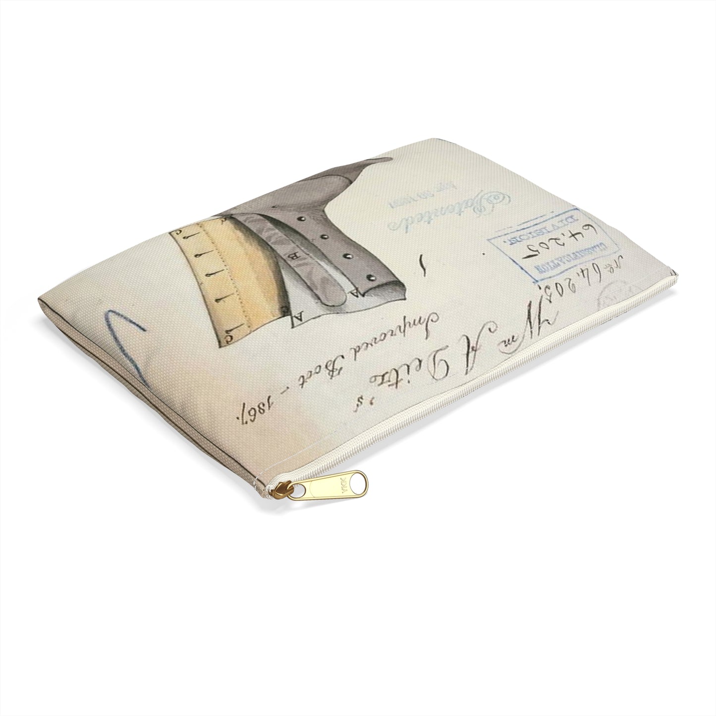 Patent drawing - Drawing of Improved Boot Public domain image Large Organizer Pouch with Black Zipper