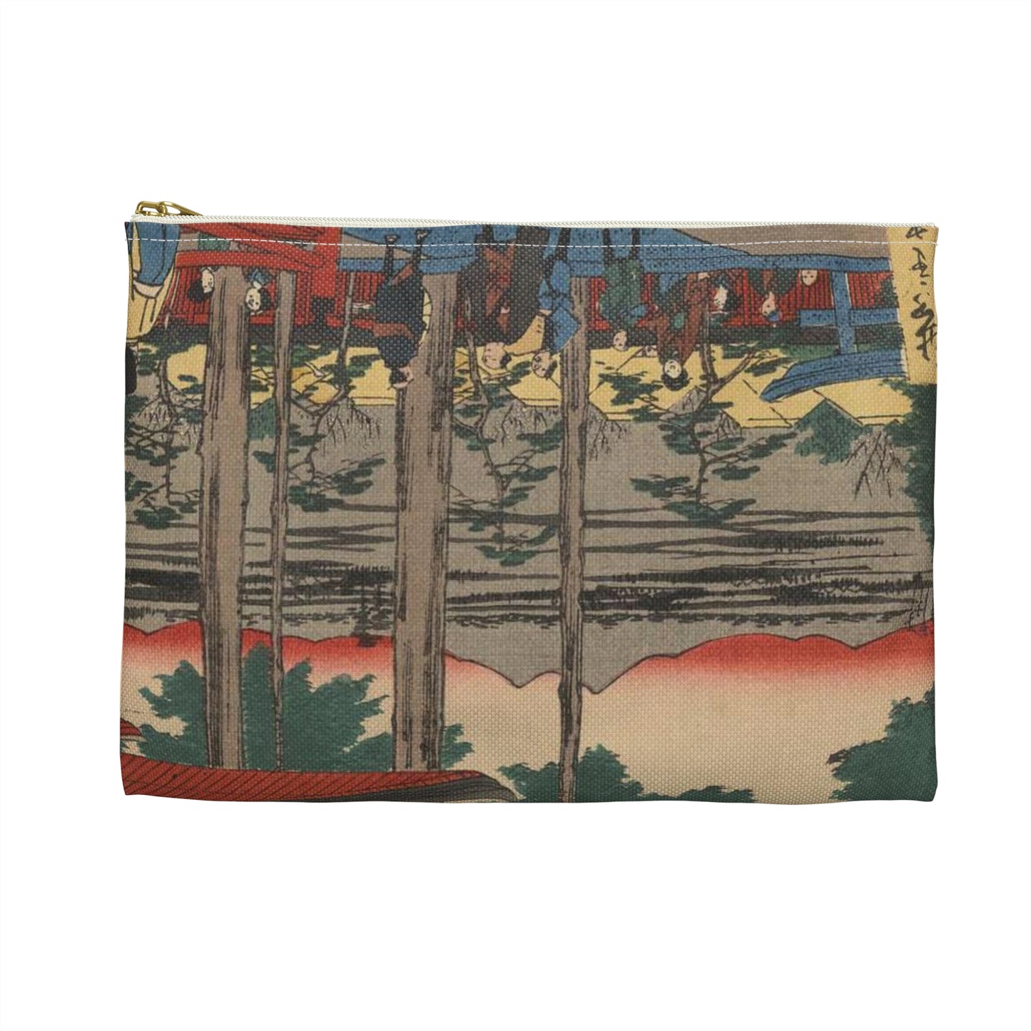 Gajō icchō, Andō Hiroshige - Public domain portrait drawing Large Organizer Pouch with Black Zipper