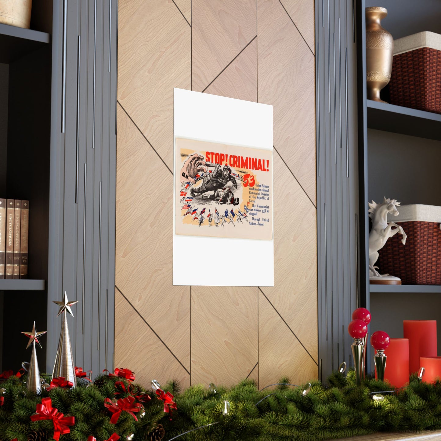 Stop Criminal!, Cold War American Propaganda poster High Quality Matte Wall Art Poster for Home, Office, Classroom