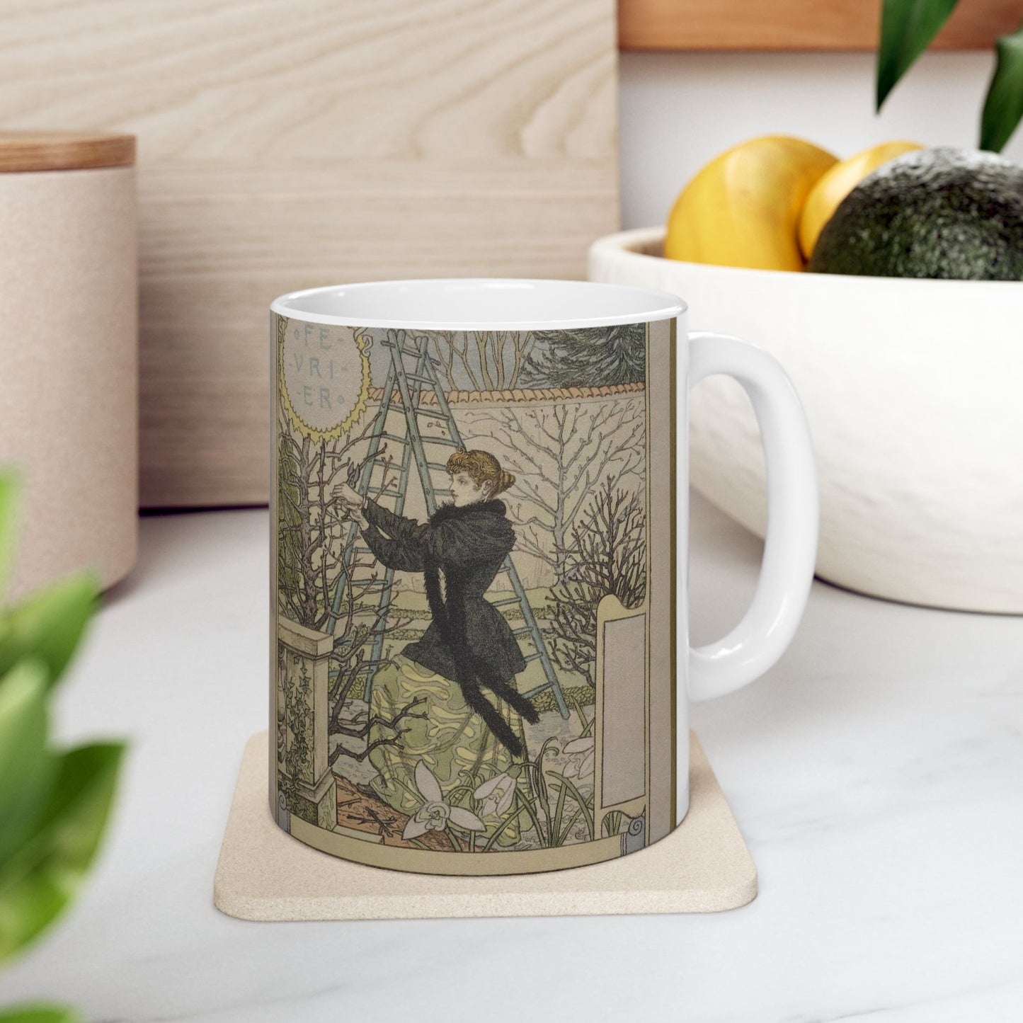 Eugène Samuel Grasset - Février Beautiful Novelty Ceramic Coffee Mug 11oz