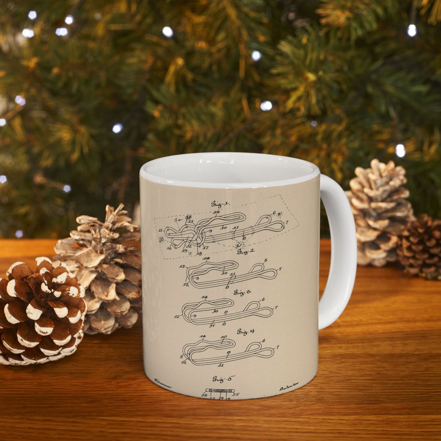 Patent drawing - for a Hook and Eye Fastener Public domain image Beautiful Novelty Ceramic Coffee Mug 11oz