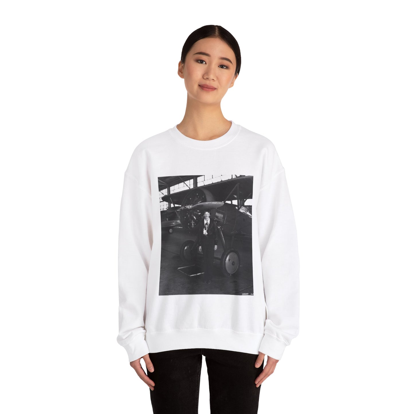 Amelia Earhart - U.S. National Archives Public Domain photograph White Heavy Blend Adult Crew Neck SweatShirt