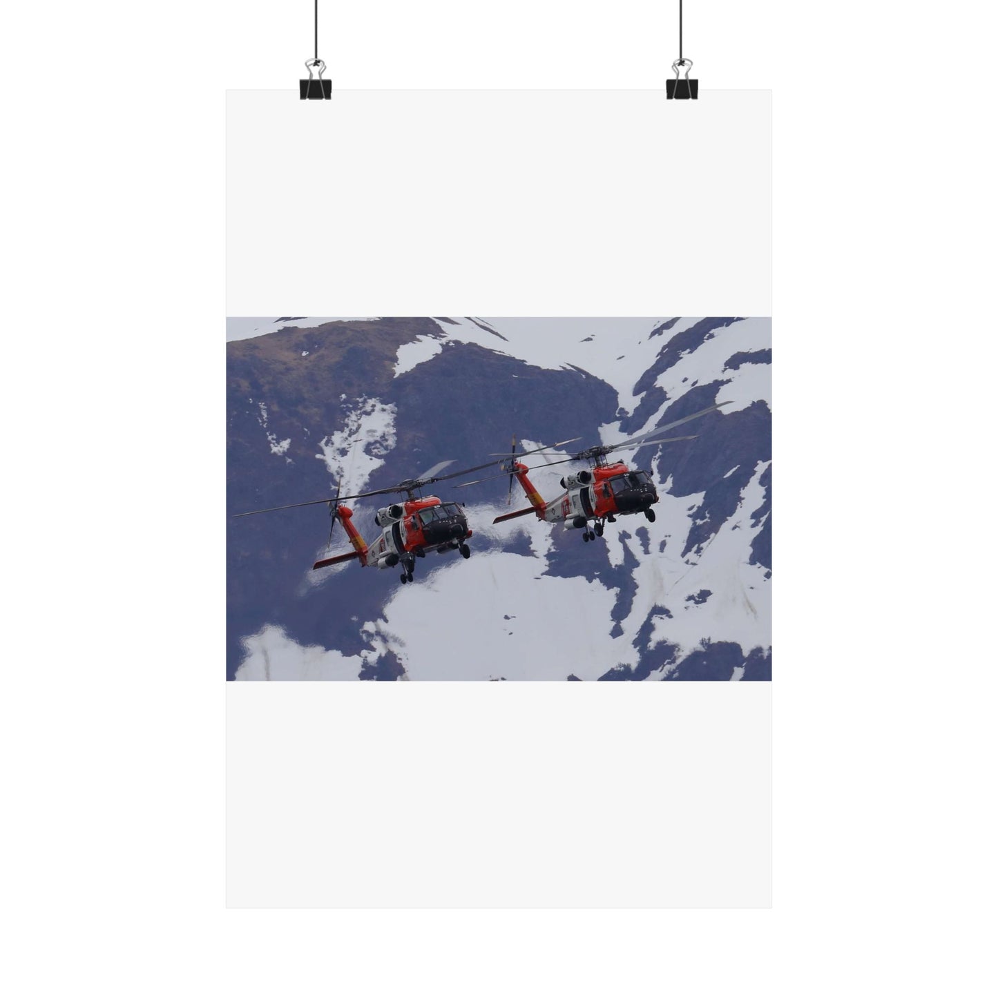 Two Coast Guard Air Station Sitka MH-60 Jayhawk helicopter High Quality Matte Wall Art Poster for Home, Office, Classroom