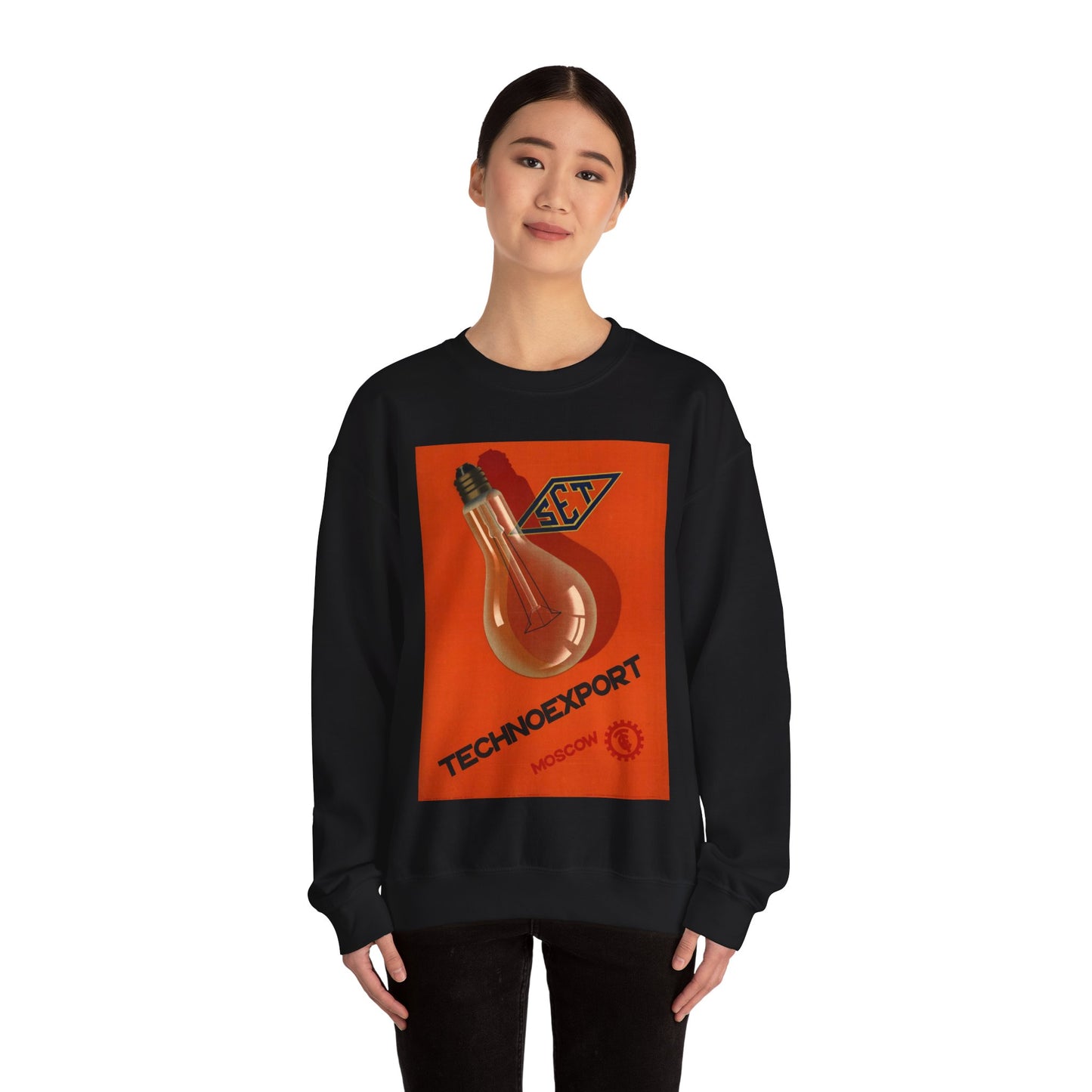 Technoexport. Moscow, Art Deco Poster Black Heavy Blend Adult Crew Neck SweatShirt