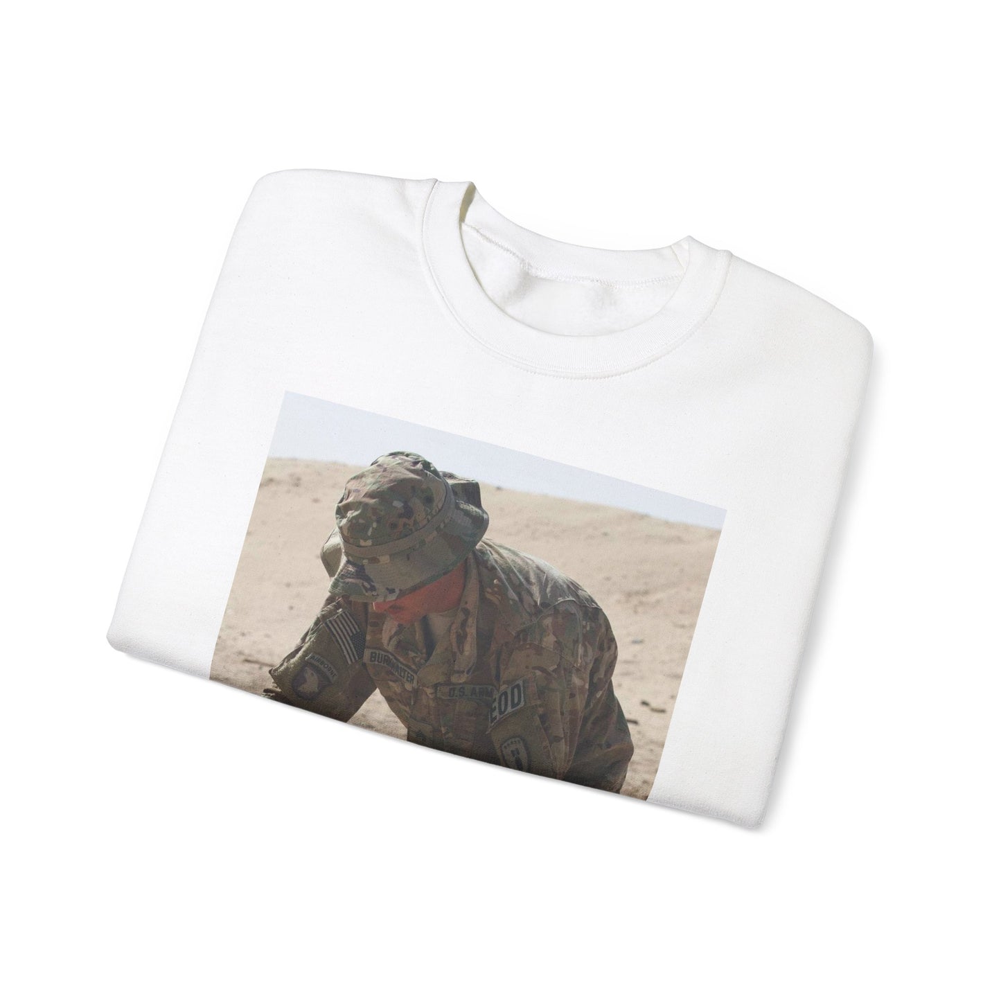 Sergeant Dustin Burkhalter, an explosive ordnance disposal White Heavy Blend Adult Crew Neck SweatShirt