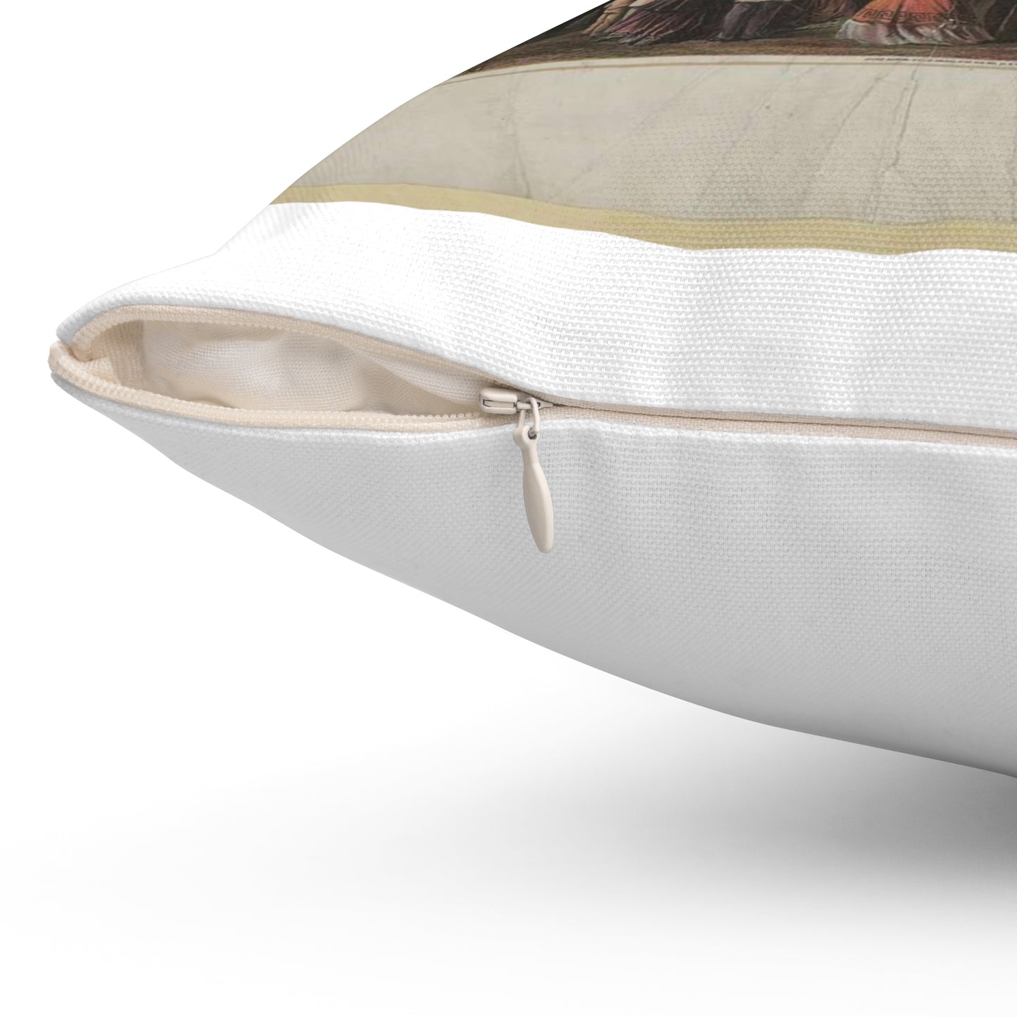 W.M. Raymond & Co. Proprietors & manufacturers of metallic burial cases & caskets. 348 Pearl St., New York / Hatch & Co. 111 Broadway N.Y. Decorative Accent Square Pillow