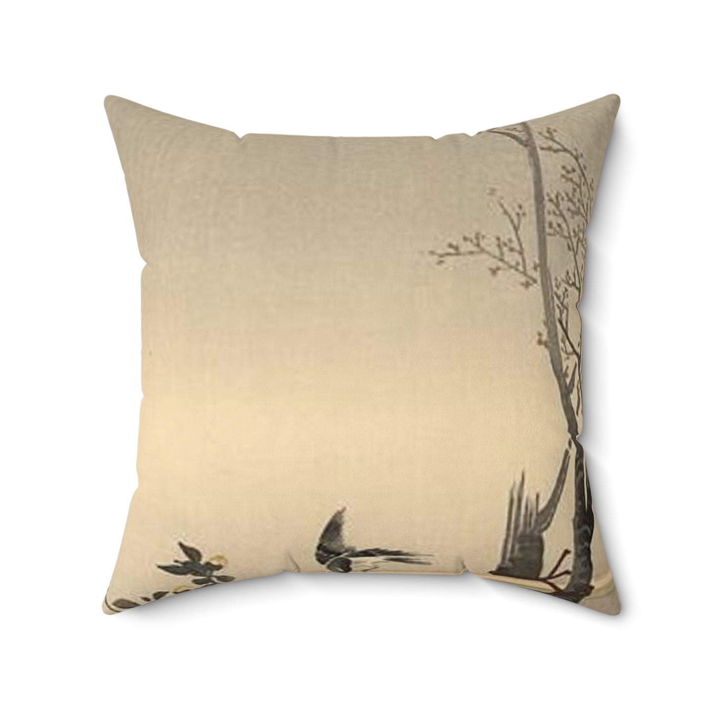 Koson - stonechat, Ohara Koson Decorative Accent Square Pillow