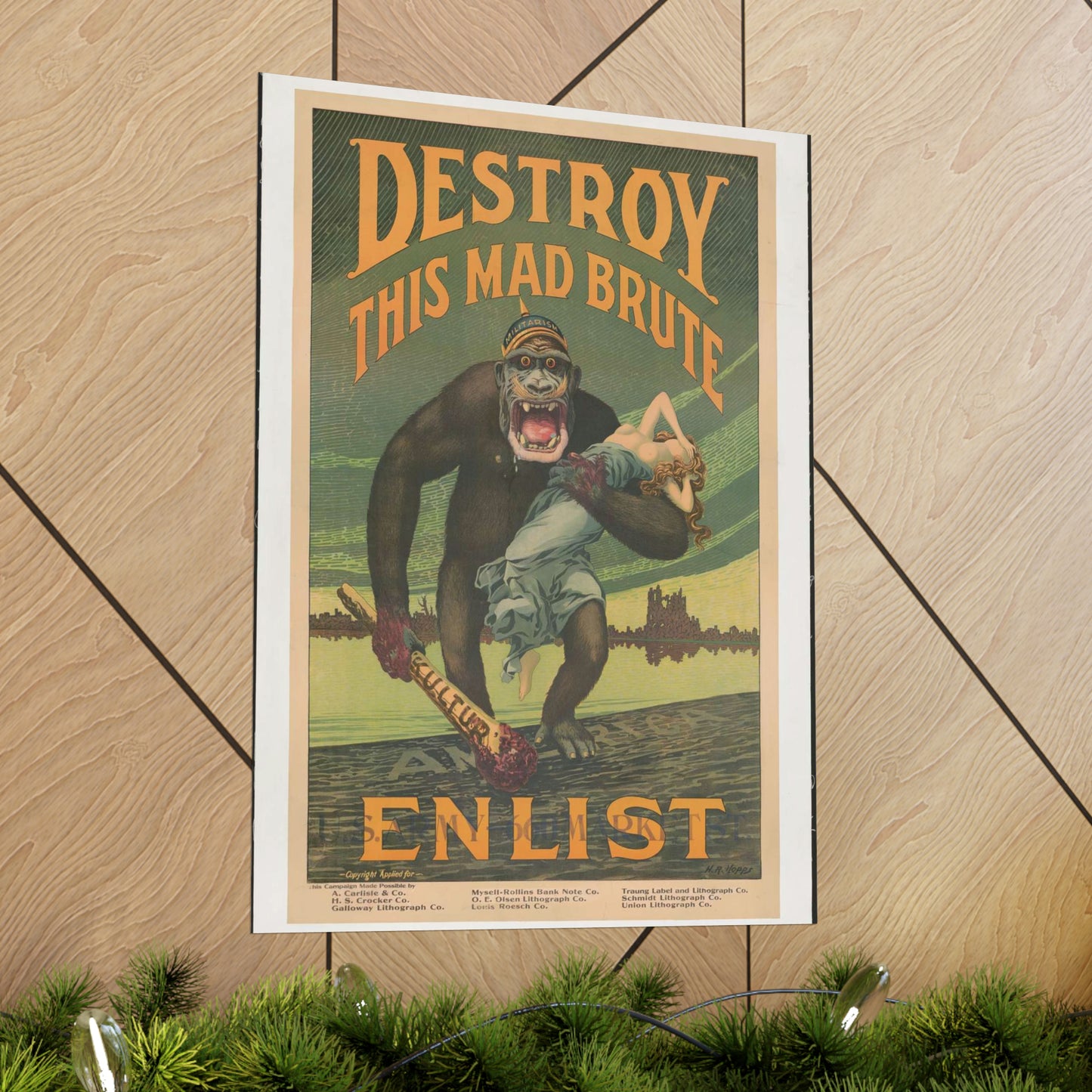 Destroy this mad brute Enlist - U.S. Army. High Quality Matte Wall Art Poster for Home, Office, Classroom