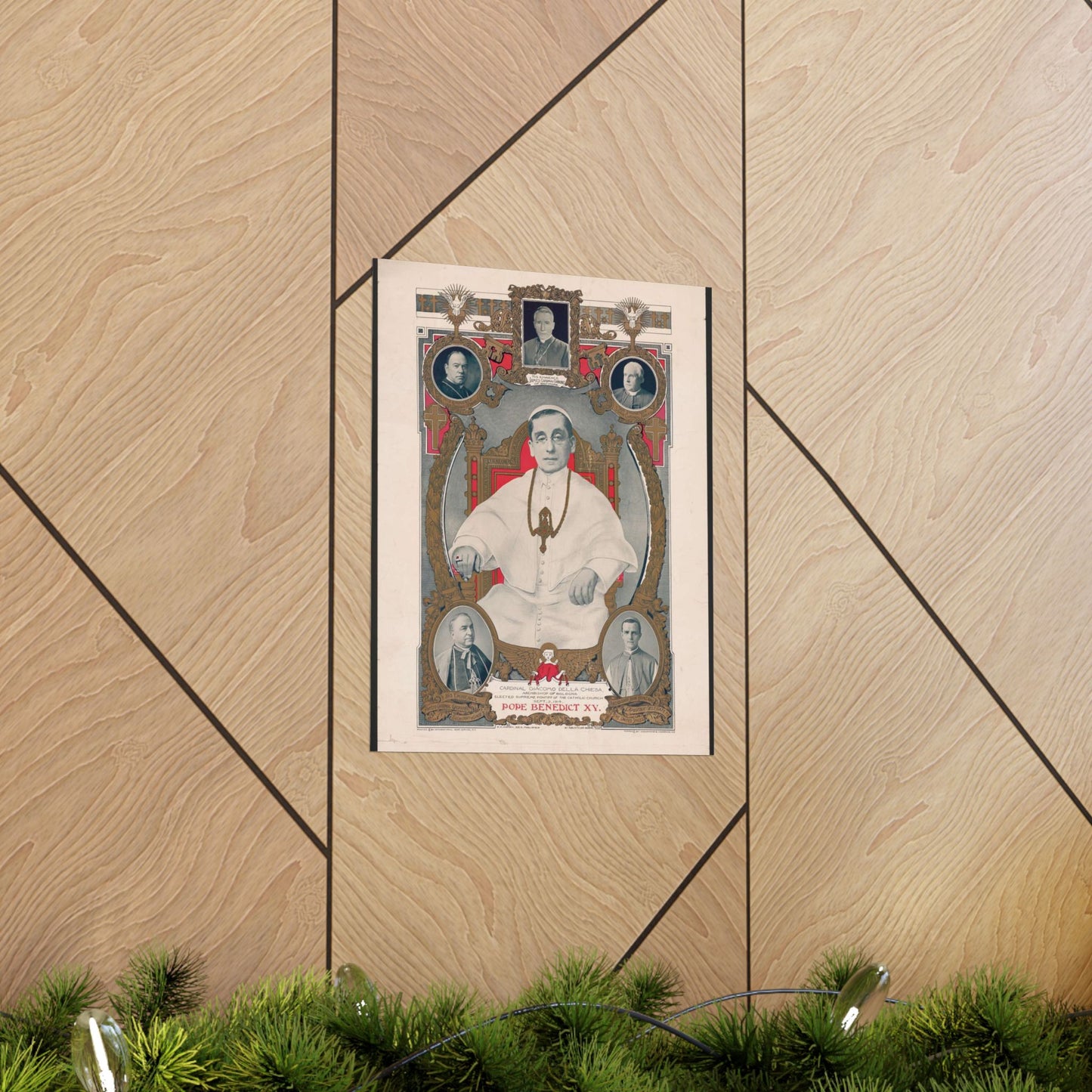 Pope Benedict XV: Cardinal Giacomo Della Chiese, Archbishop of Bologna, Elected Supreme Pontiff of the Catholic Church, September 3, 1914 High Quality Matte Wall Art Poster for Home, Office, Classroom