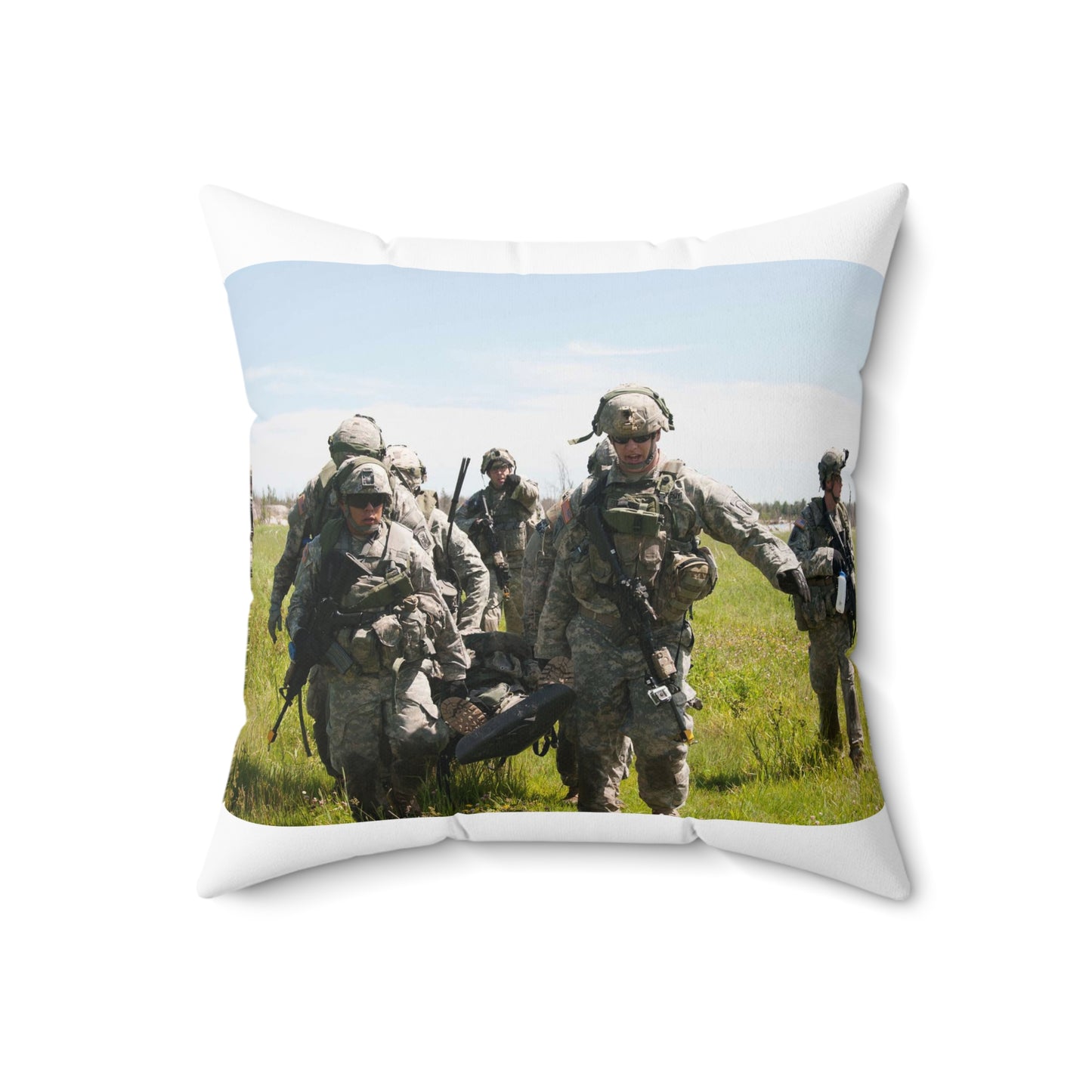 U.S. Army Sgt. Sean Fernandes (right), team leader, Decorative Accent Square Pillow