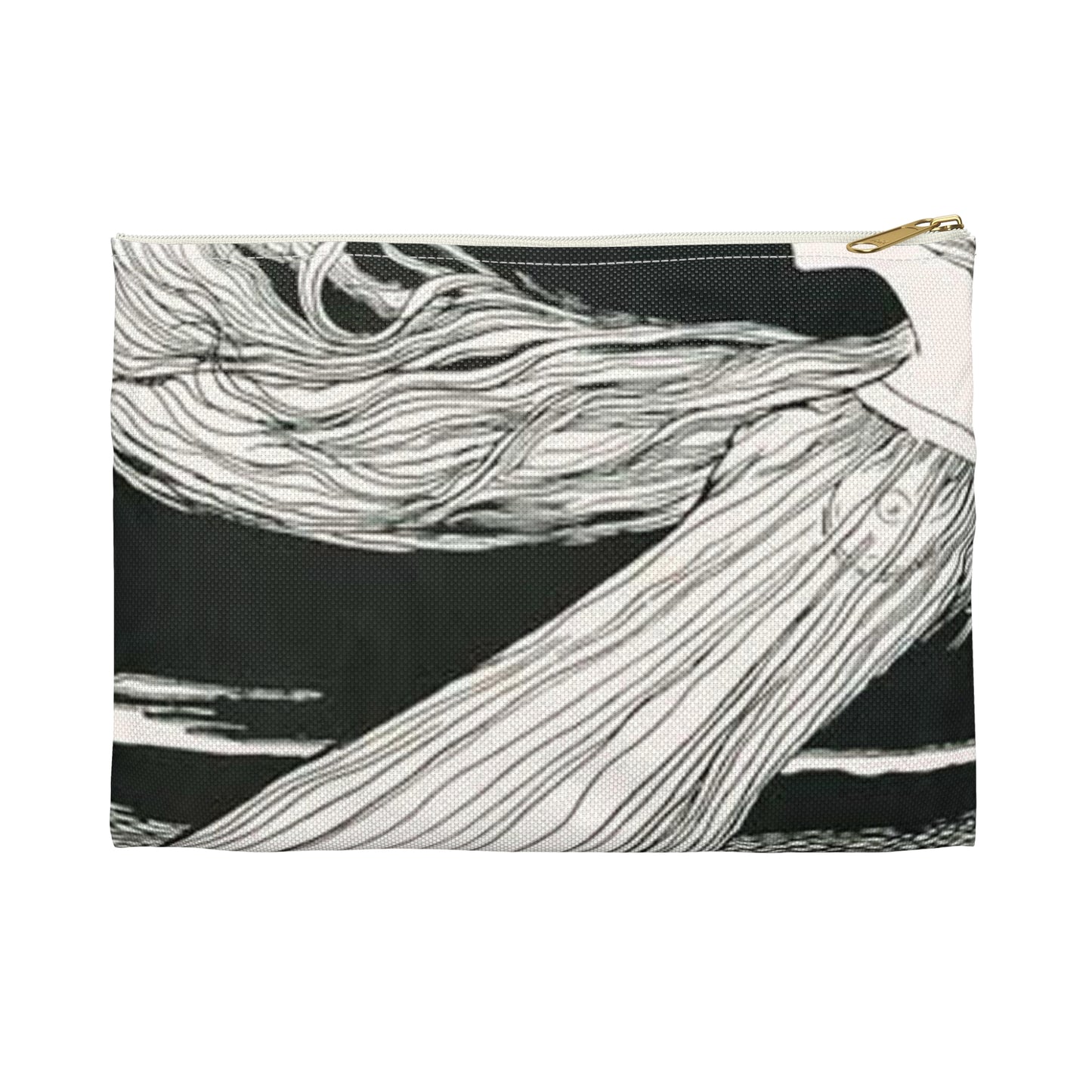 Witzel-210 - Art nouveau public domain image Large Organizer Pouch with Black Zipper