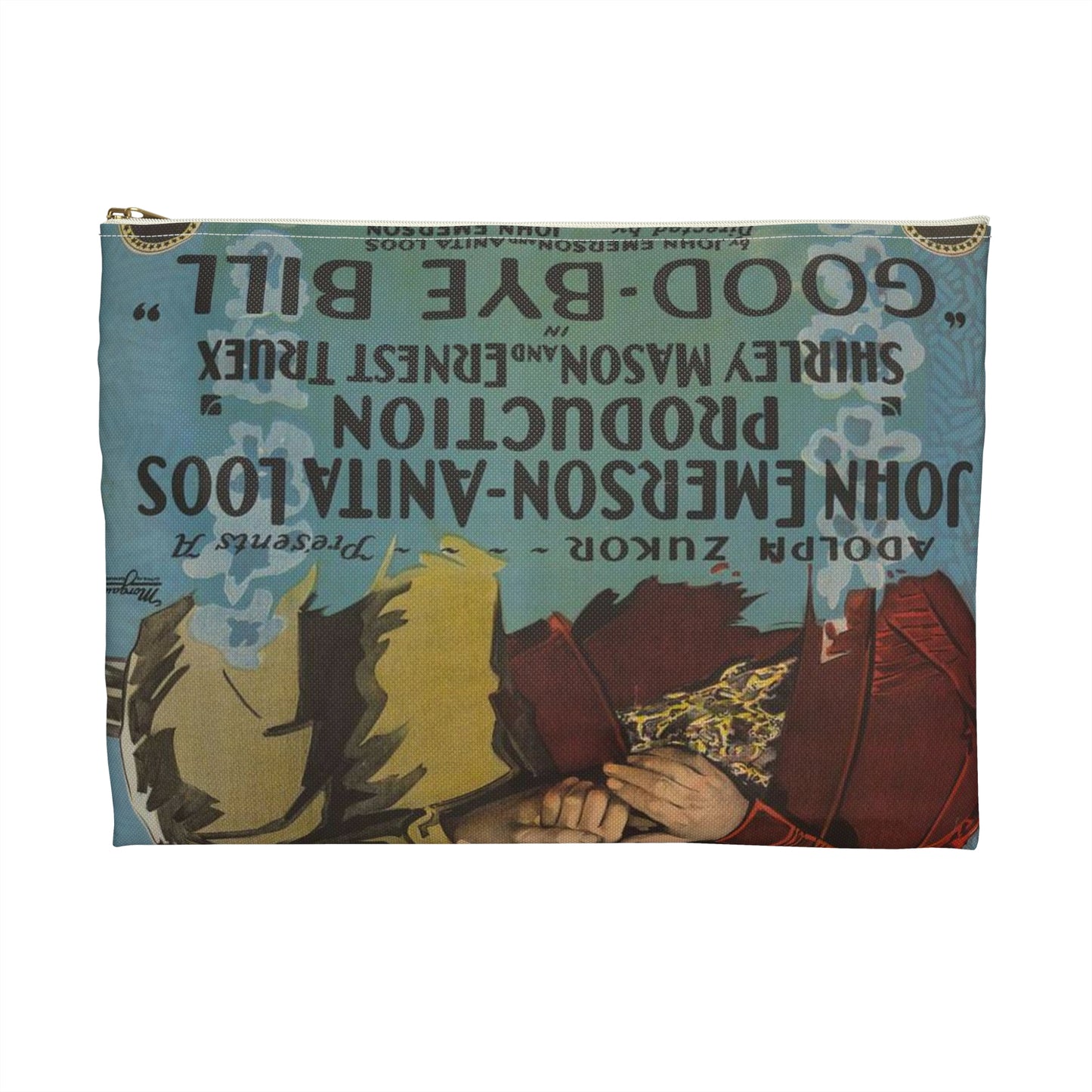 Adolph Zukor presents a John Emerson - Anita Loos production, Shirley Mason and Ernest Truex in Good-bye Bill by John Emerson and Anita Loos Large Organizer Pouch with Black Zipper