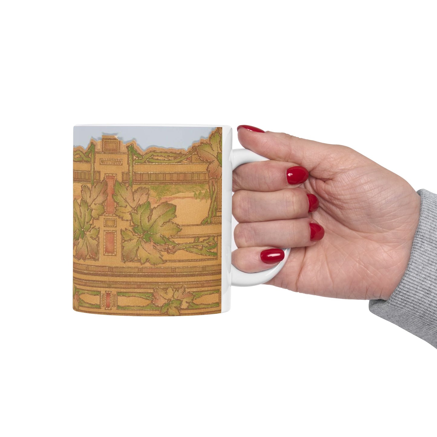 Wallpaper - A picture of a painting on a wall Beautiful Novelty Ceramic Coffee Mug 11oz