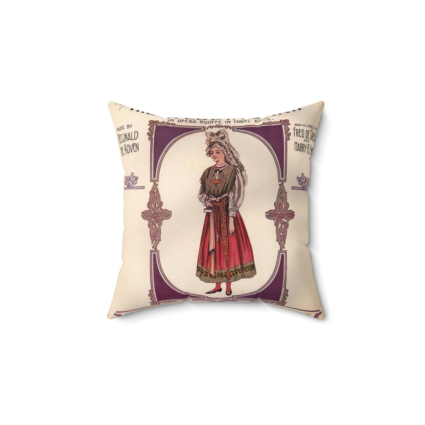 Modern Banditti - Public domain American sheet music Decorative Accent Square Pillow