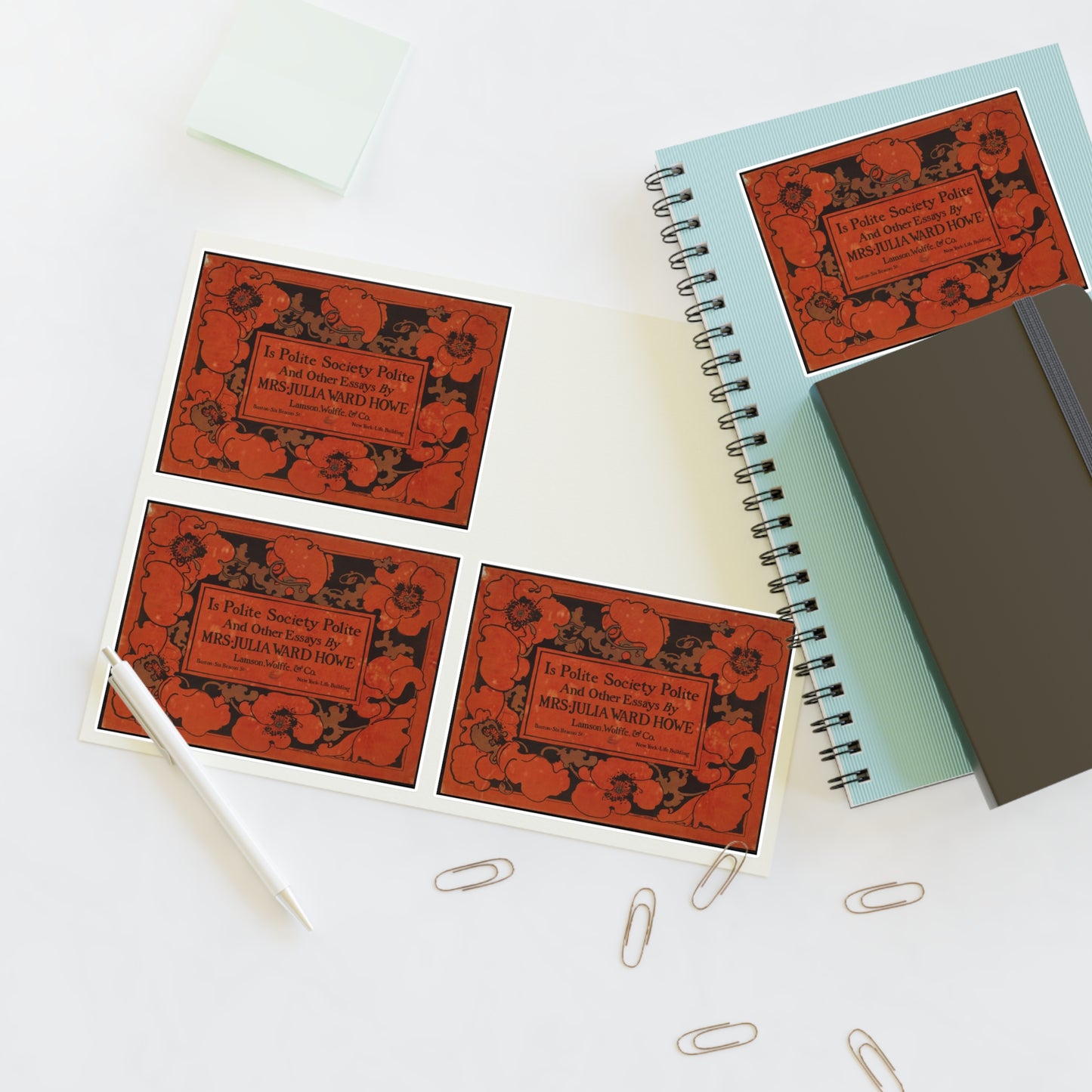 Is polite society polite and other essays by Mrs. Julia Ward Howe Laminated UV Protective Vinyl Stickers