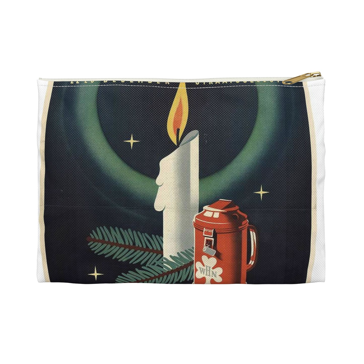 Poster Winterhulp Nederland collecte 22 en 23 december Large Organizer Pouch with Black Zipper