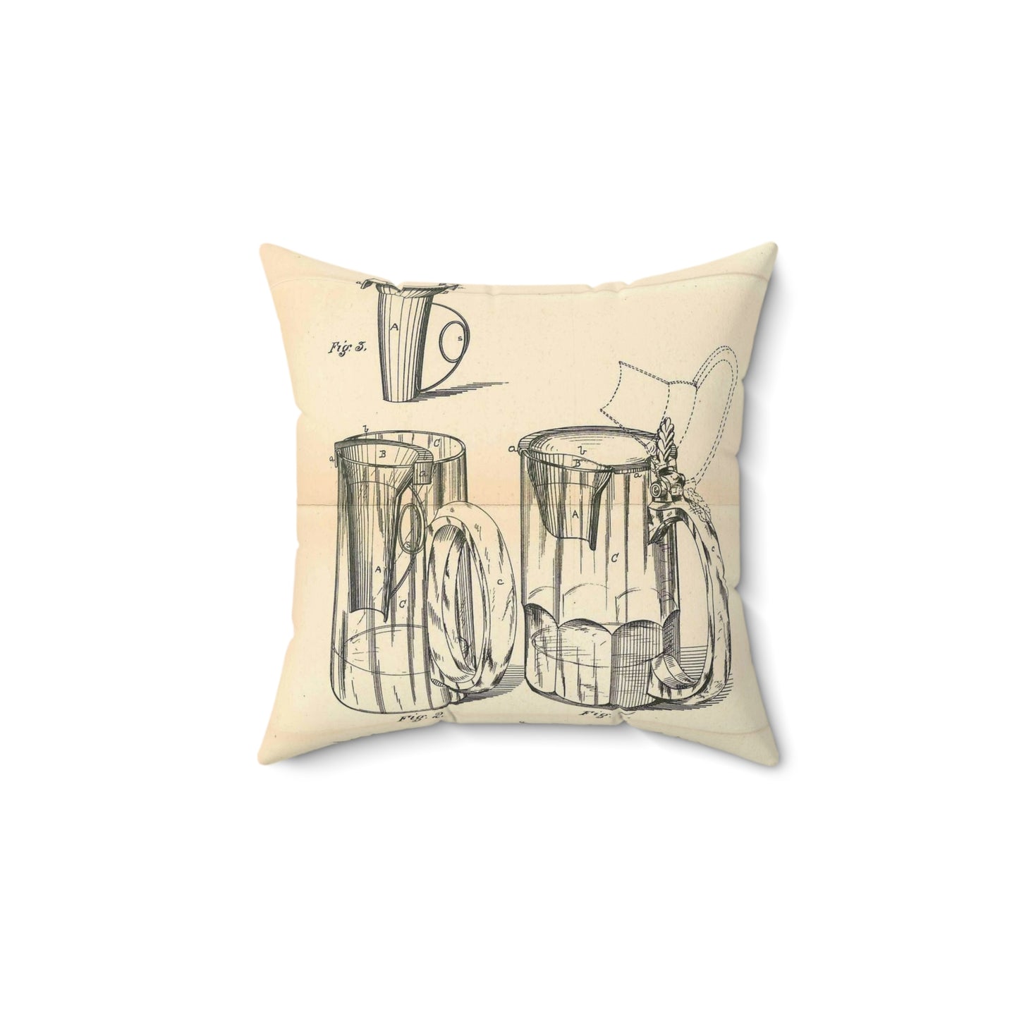 Patent Case File No. 220,155, Improvement in Drinking Cup Attachments, Inventor William C. King - DPLA - bc0fd11a4280e0c69e0eee5ff25aea78 (page 19) Decorative Accent Square Pillow