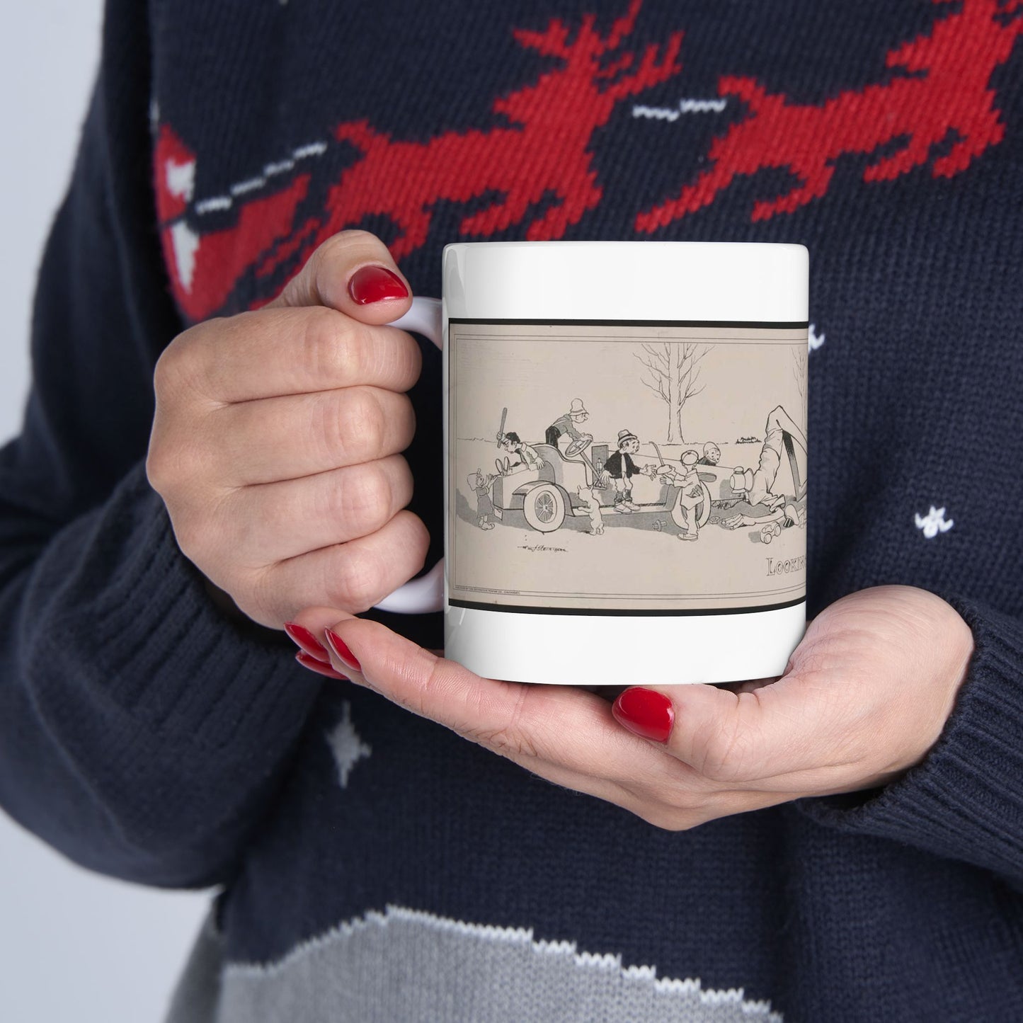 Looking for trouble - Print, Library of Congress collection Beautiful Novelty Ceramic Coffee Mug 11oz