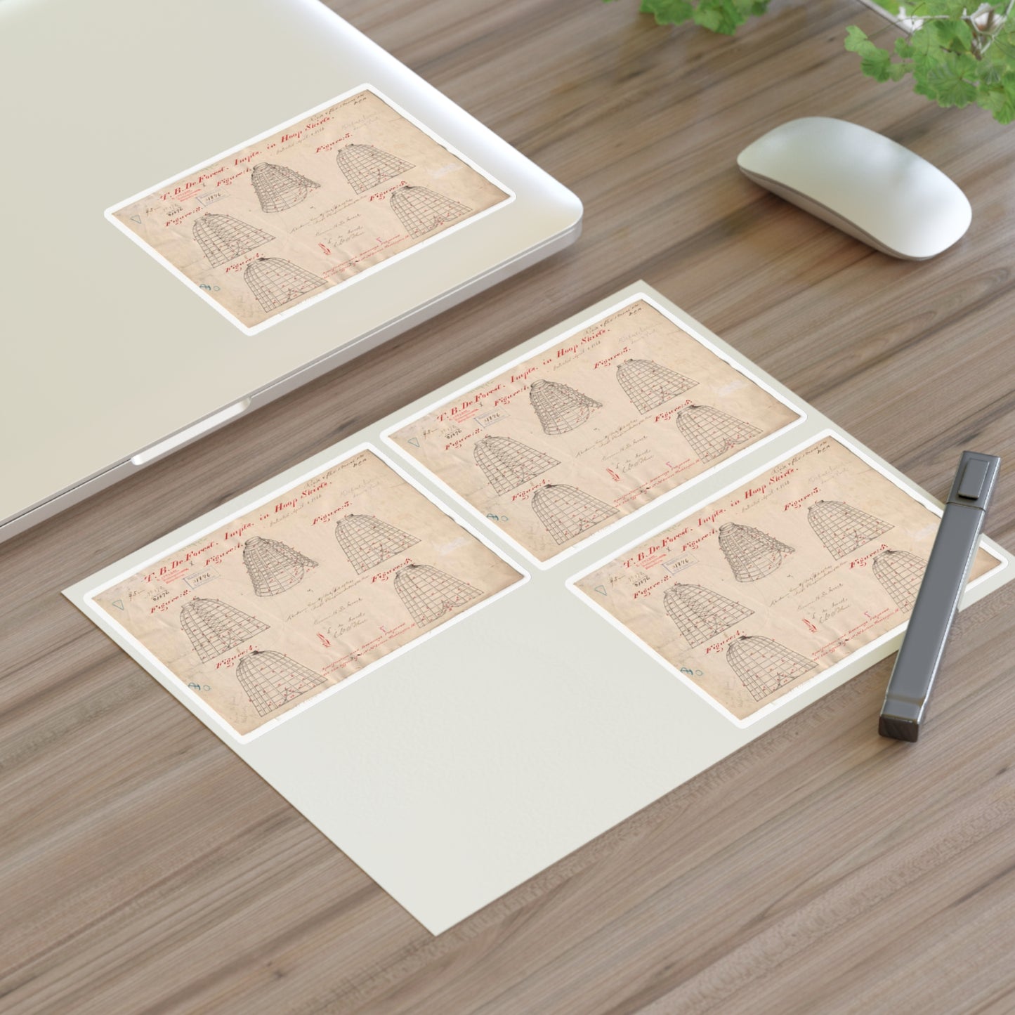 Patent drawing - Drawing of Improvements in Hoop Skirts Public domain image Laminated UV Protective Vinyl Stickers