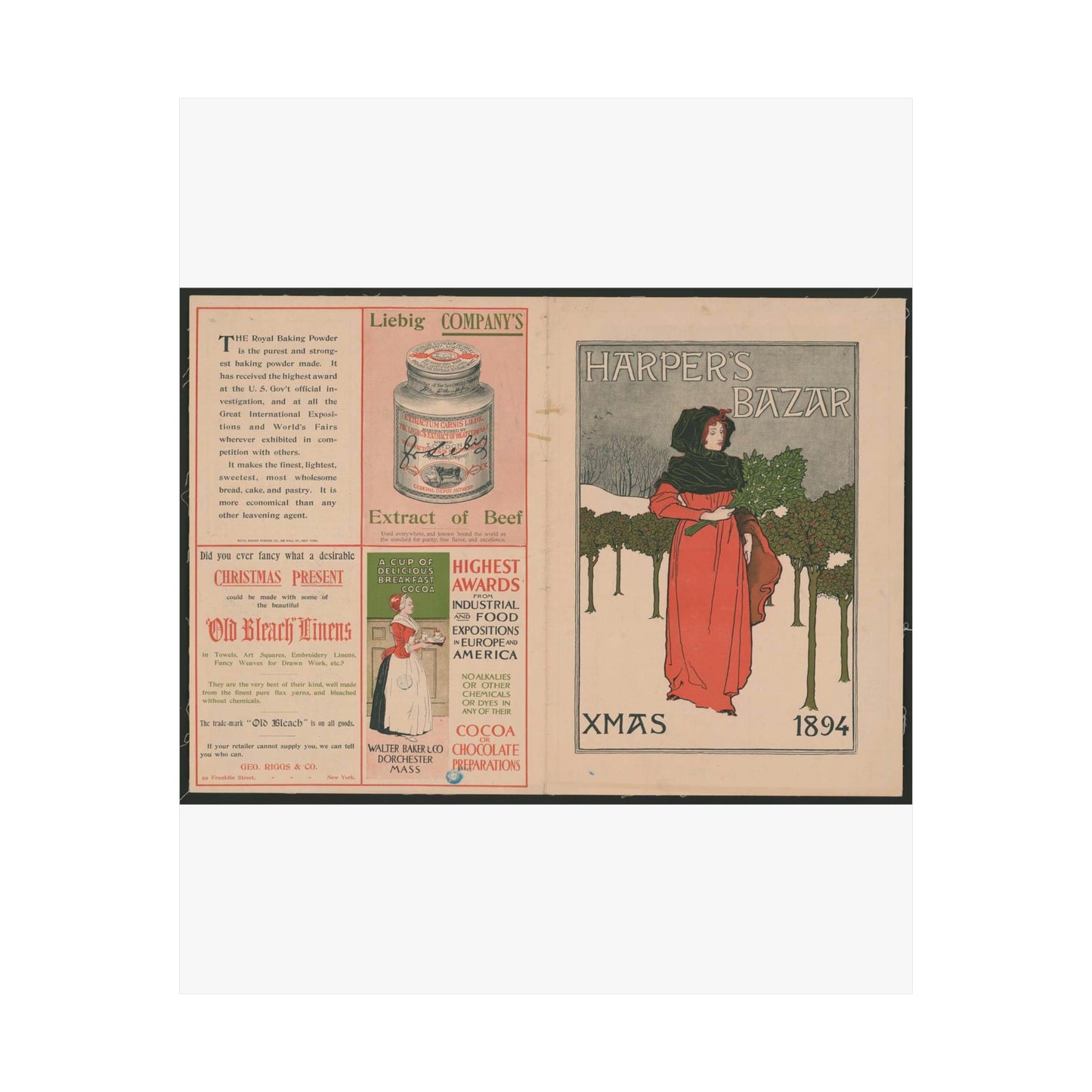 Louis Rhead - Harper's Bazar, Xmas 1894 LCCN2015646920 High Quality Matte Wall Art Poster for Home, Office, Classroom