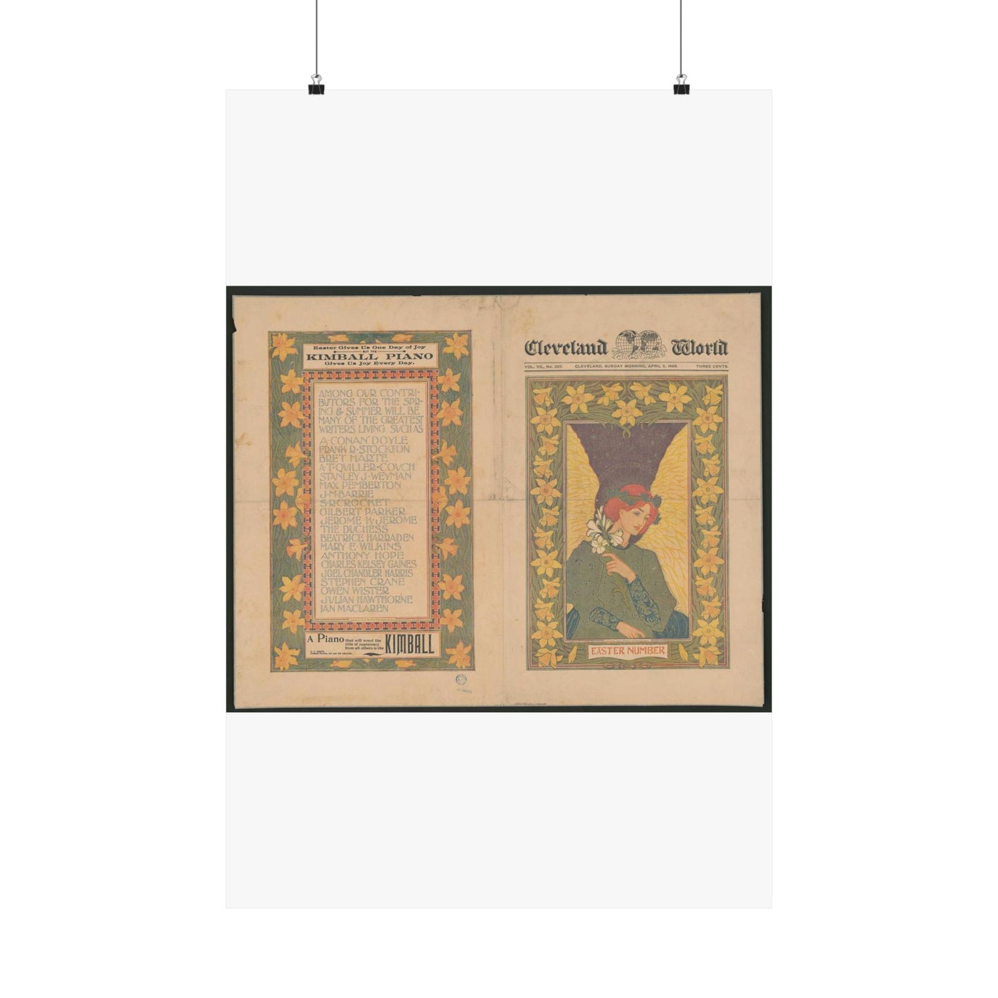 Louis Rhead - Cleveland World - Easter number LCCN2002715846 High Quality Matte Wall Art Poster for Home, Office, Classroom
