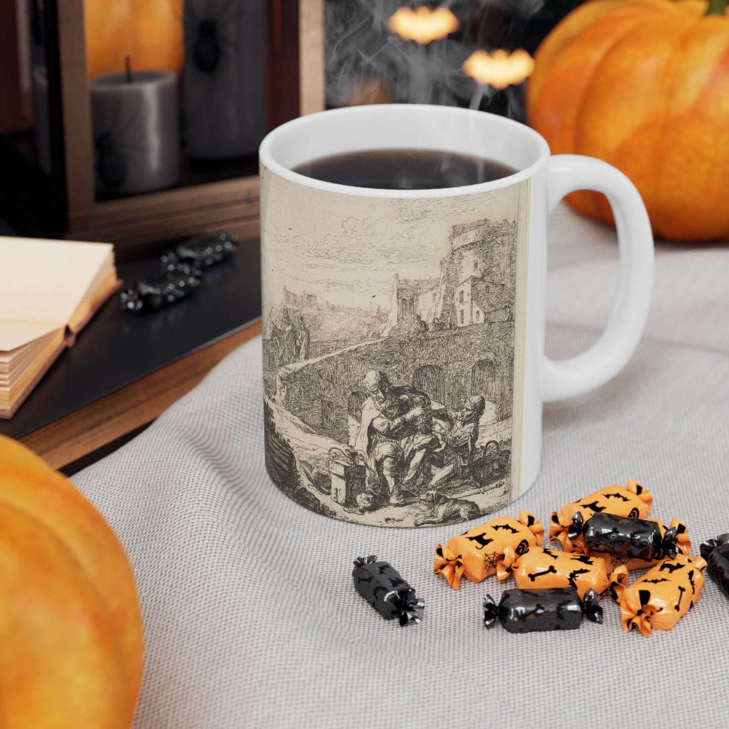 Thomas Wijck - Lazarillo Stealing Grapes from the Poor Blind Beggar Beautiful Novelty Ceramic Coffee Mug 11oz
