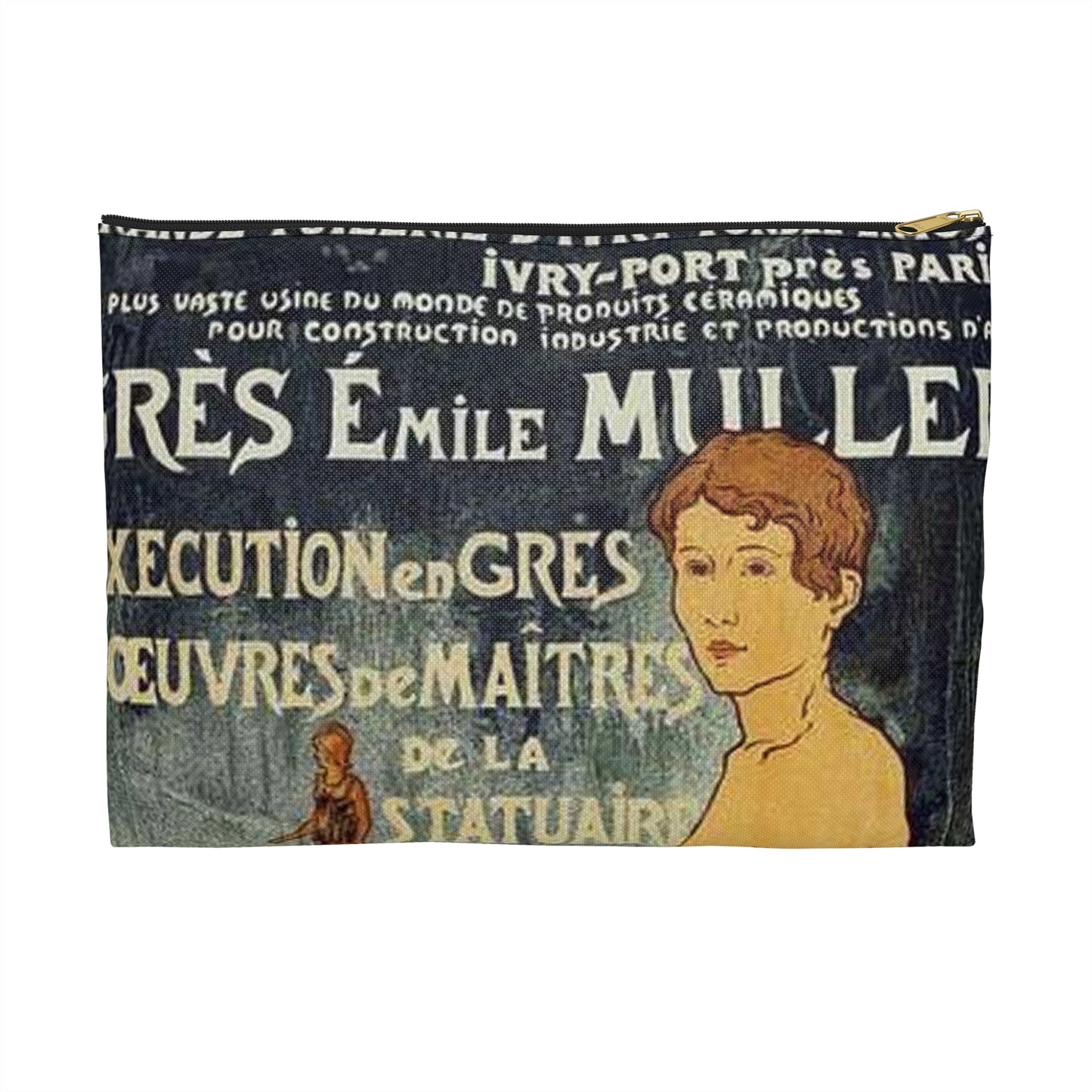 Affiche pour la "Grande Tuilerie d'Ivry" (Usine Émile Muller). Large Organizer Pouch with Black Zipper