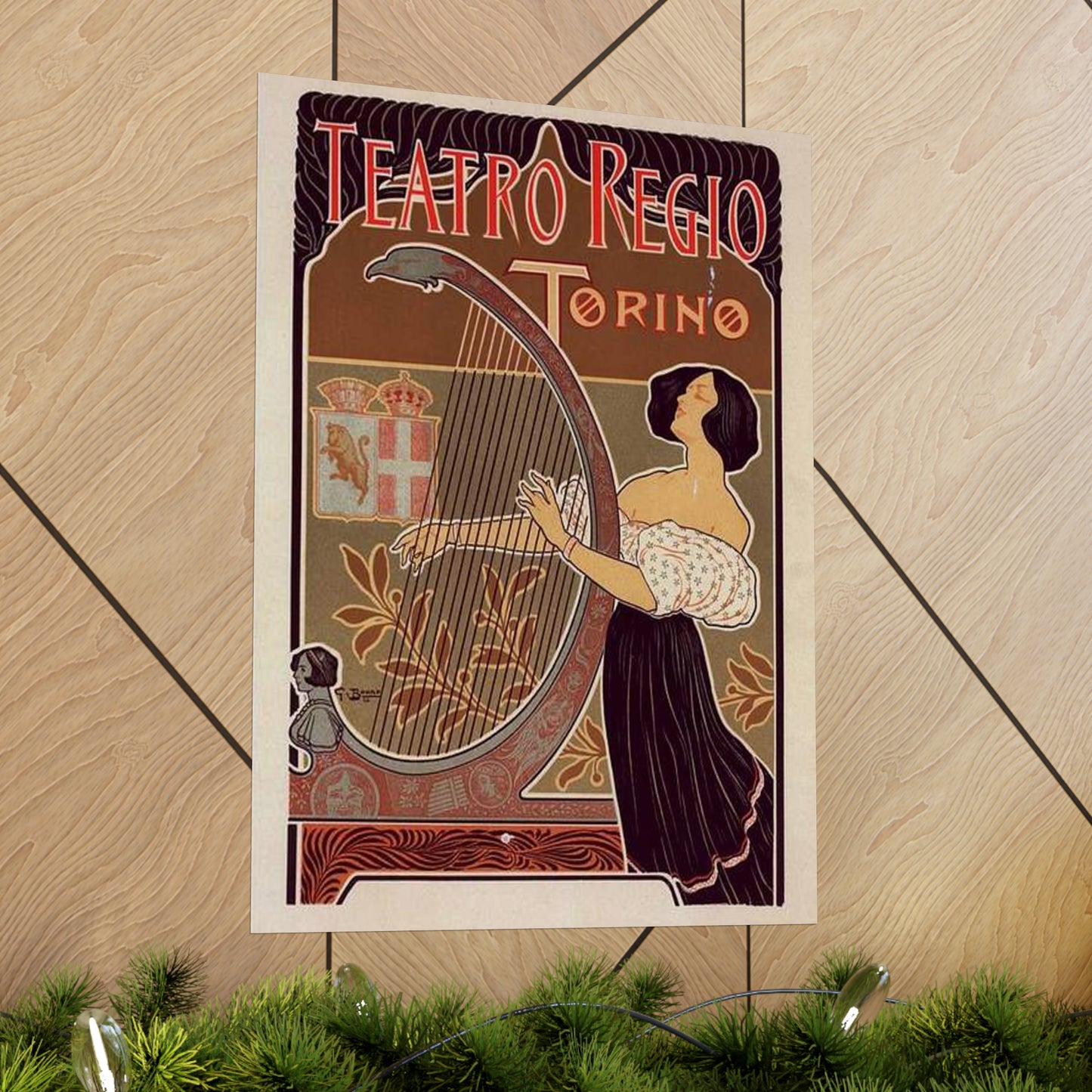 Affiche italienne pour le "Théâtre royal de Turin" High Quality Matte Wall Art Poster for Home, Office, Classroom
