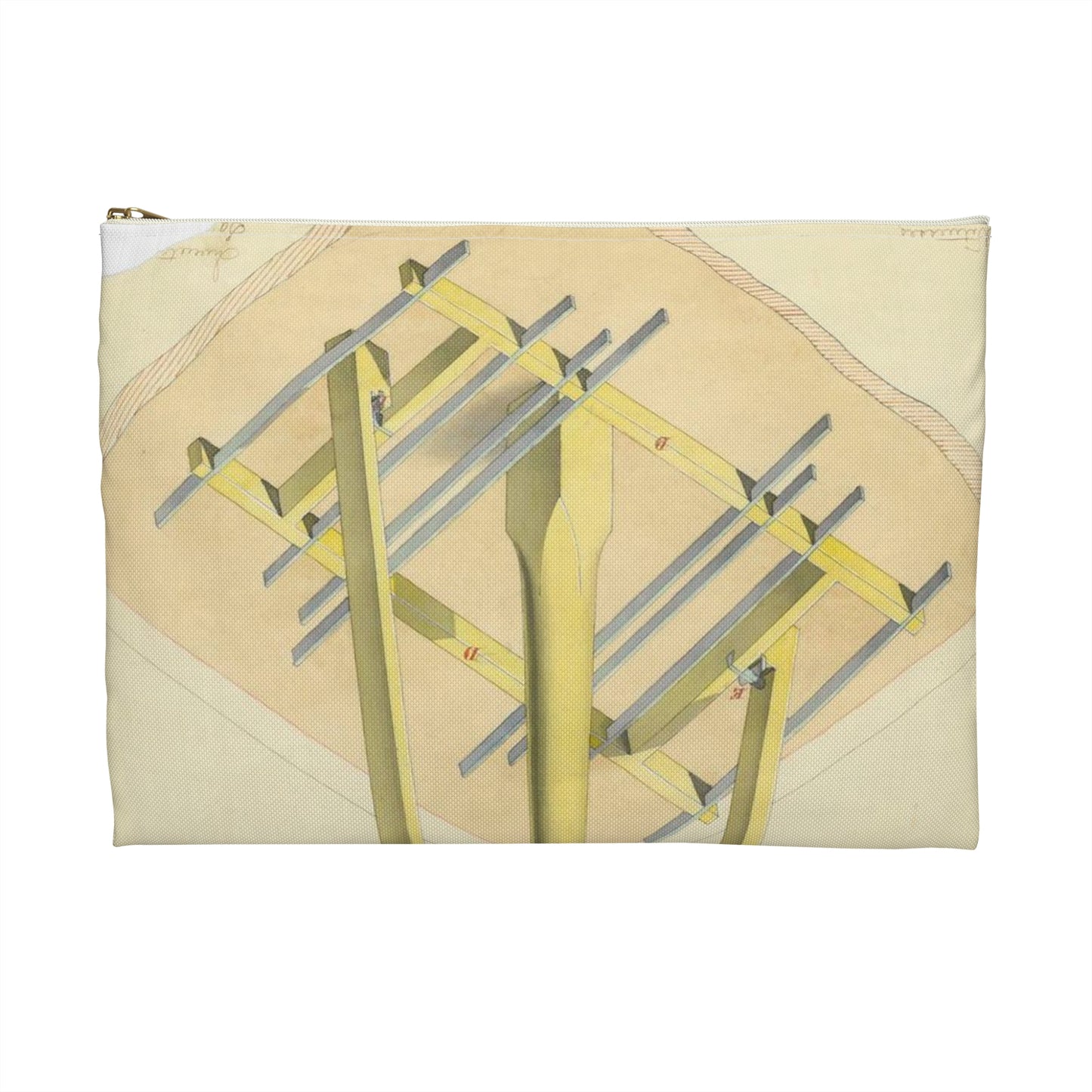 Patent drawing - Drawing of Marine Compasses Public domain image Large Organizer Pouch with Black Zipper