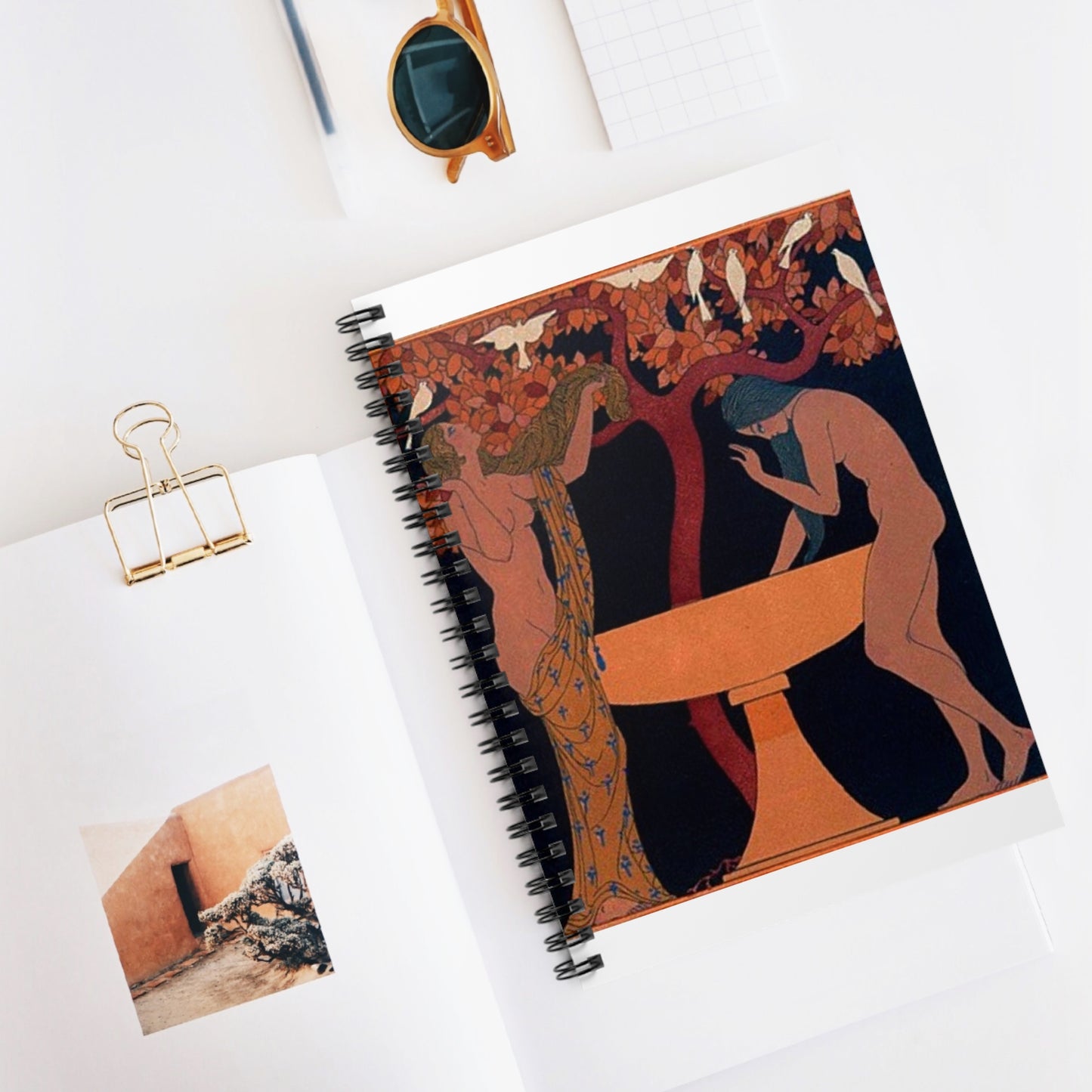 The songs or Bilitis George Barbier Spiral Bound Ruled Notebook with Printed Cover