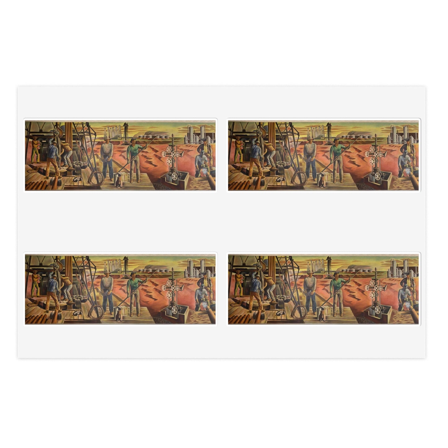 Lobby mural: "Oil," by Julius Woeltz at the J. Marvin Jones Federal Building & U.S. Courthouse, Amarillo, Texas Laminated UV Protective Vinyl Stickers