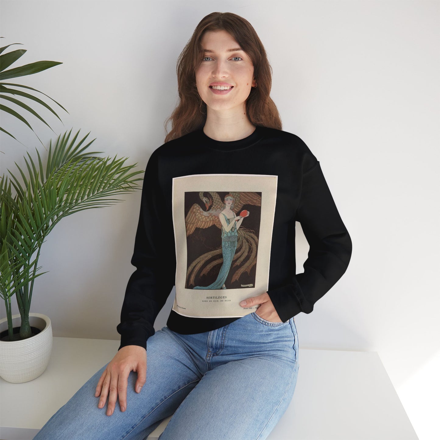Gazette du Bon Ton, 1922 - No. 9 : Sortilèges / Robe du soir, de Beer Black Heavy Blend Adult Crew Neck SweatShirt