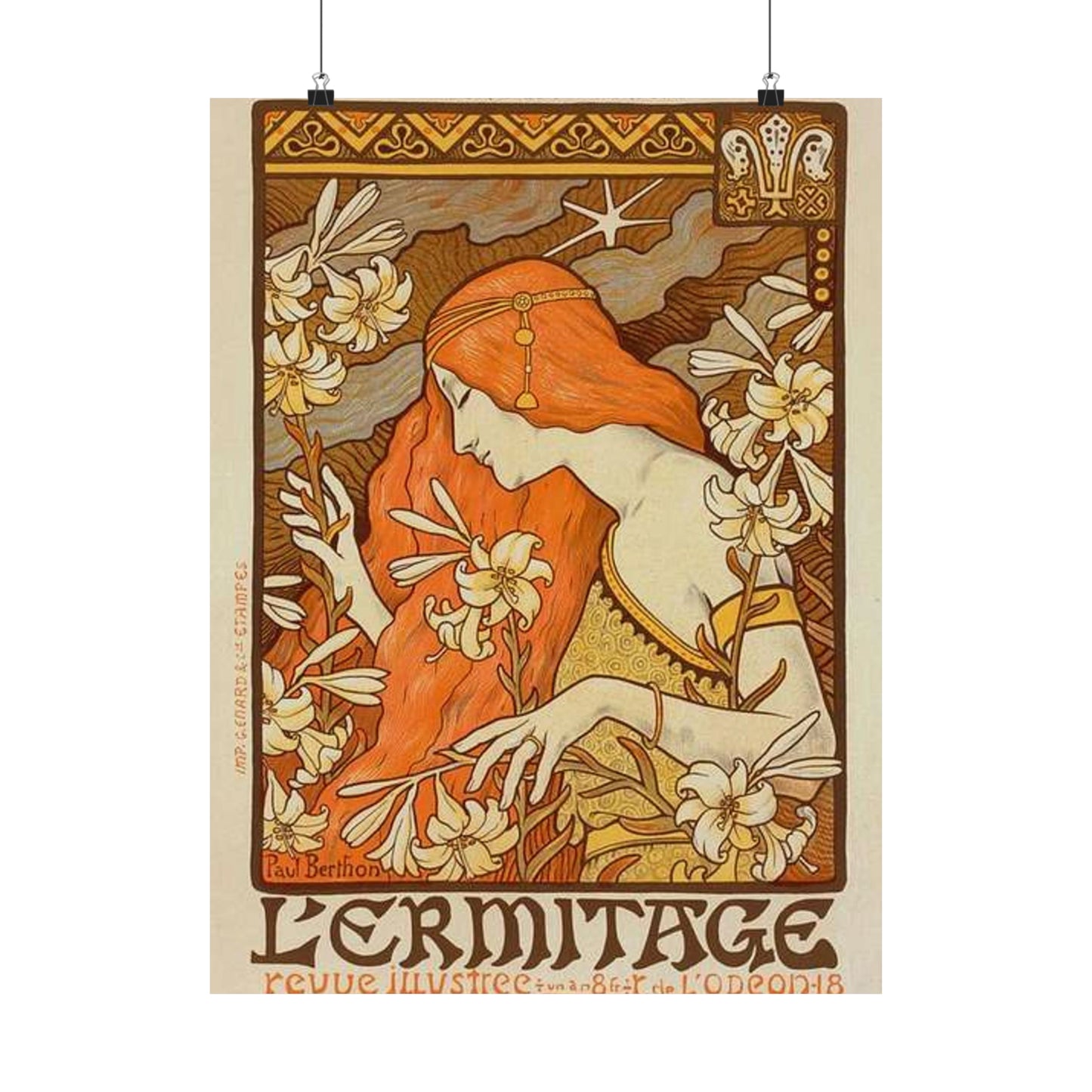 Paul Emile Berthon - Affiche pour la Revue "l'Érmitage. High Quality Matte Wall Art Poster for Home, Office, Classroom