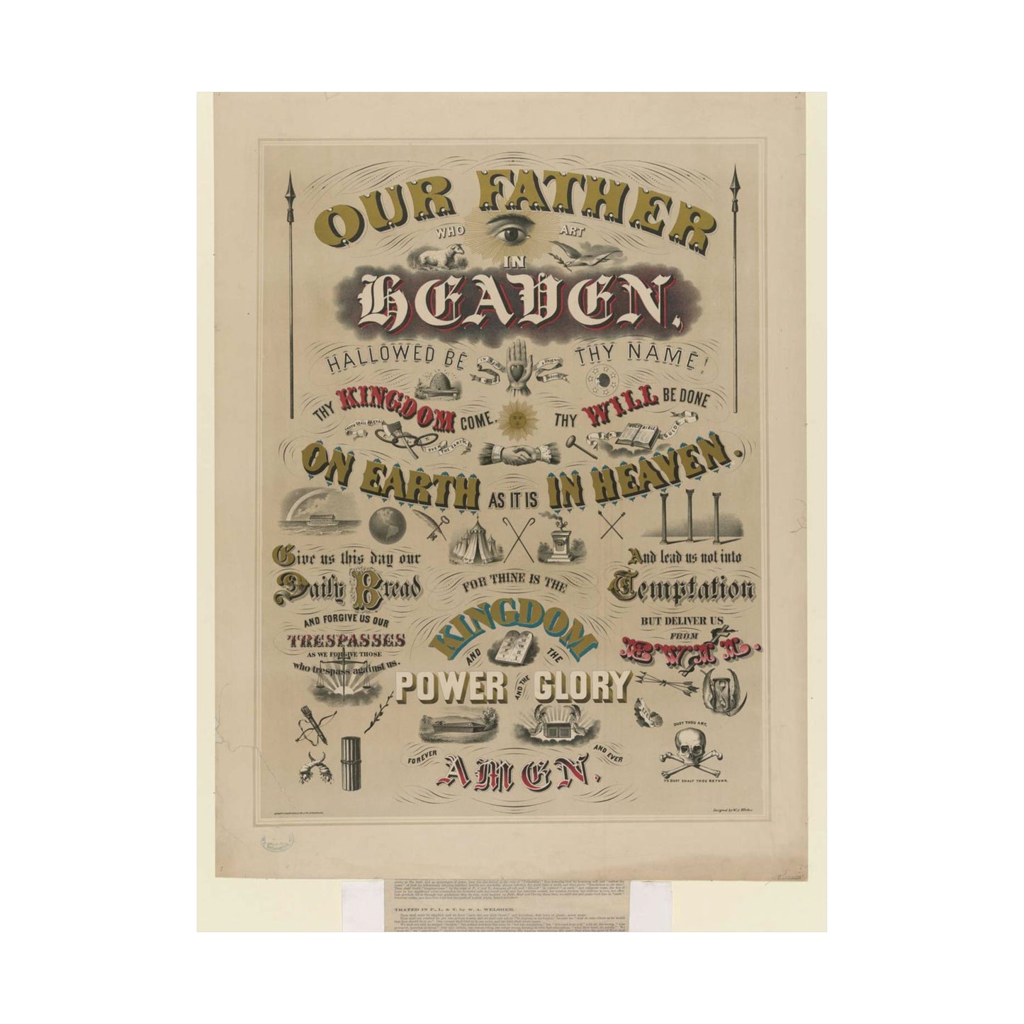 Our father who art in Heaven ... / designed by W.A. Welsher. High Quality Matte Wall Art Poster for Home, Office, Classroom