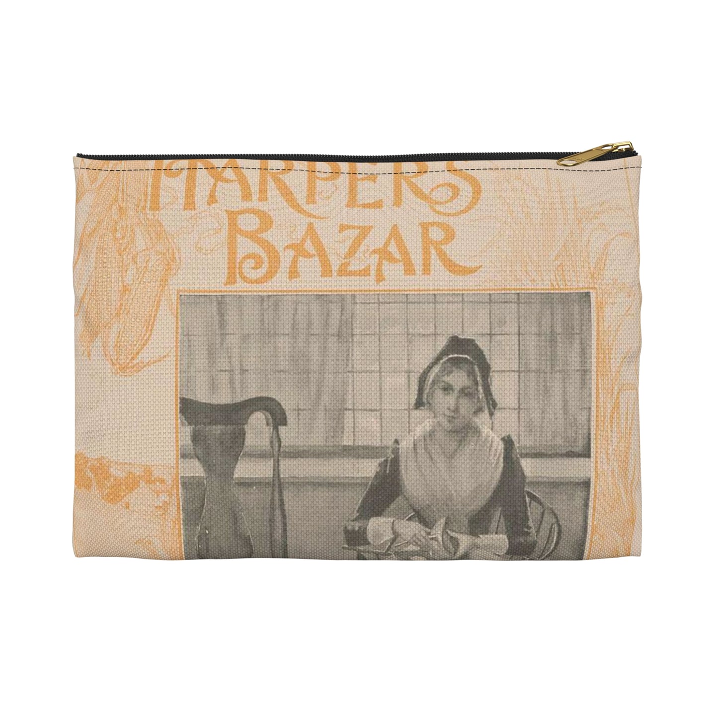 Louis Rhead - Harper's Bazar Thanksgiving 1892 LCCN2015646538 Large Organizer Pouch with Black Zipper