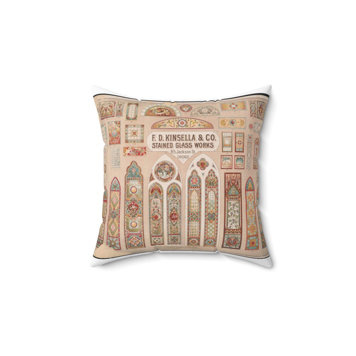 F.D. Kinsella & Co., stained glass works Decorative Accent Square Pillow