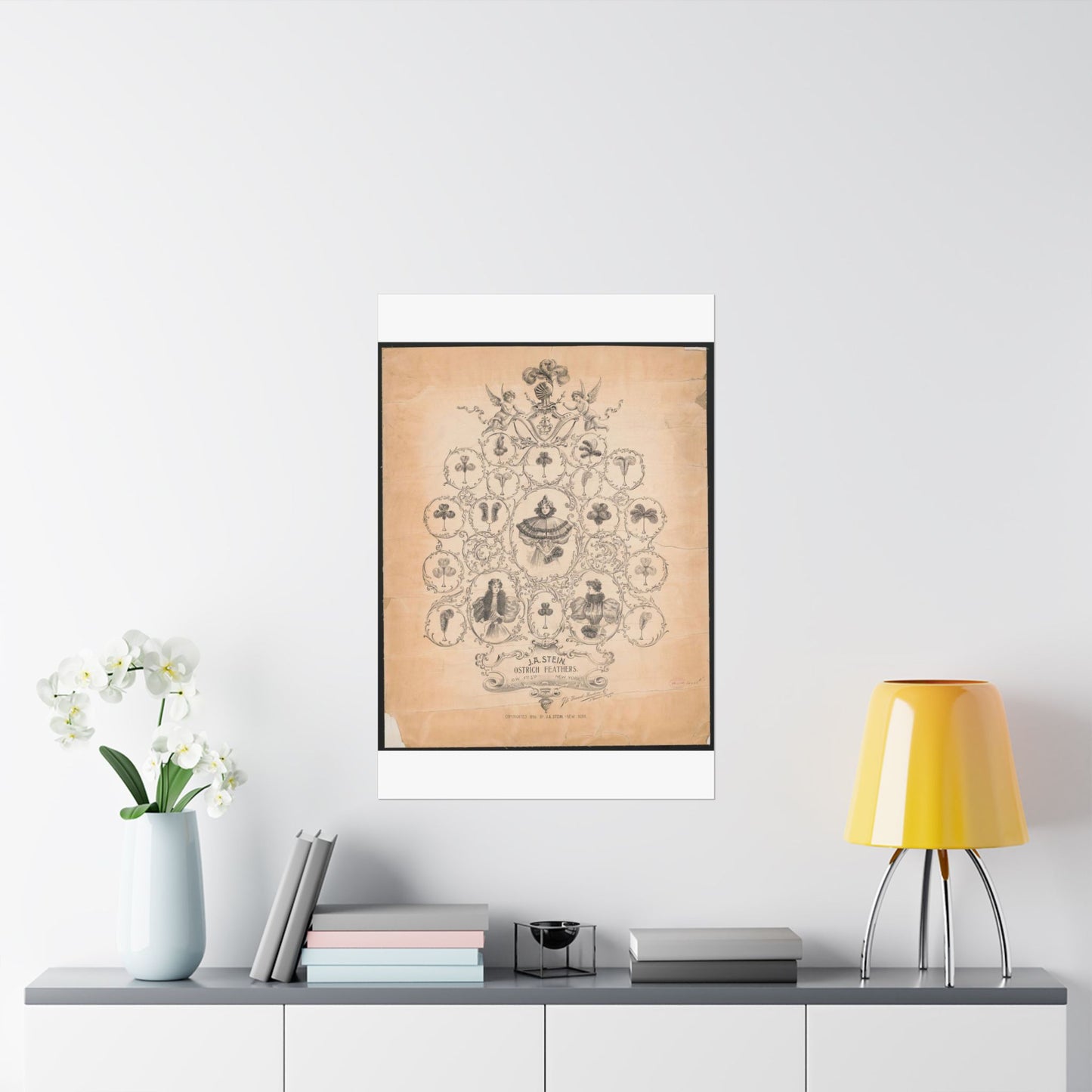 J.A. Stein, ostrich feathers - Public domain graphic arts, Library of Congress High Quality Matte Wall Art Poster for Home, Office, Classroom
