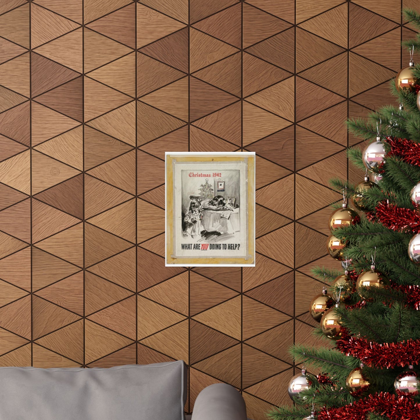 What Are You Doing to Help? Christmas 1942 High Quality Matte Wall Art Poster for Home, Office, Classroom