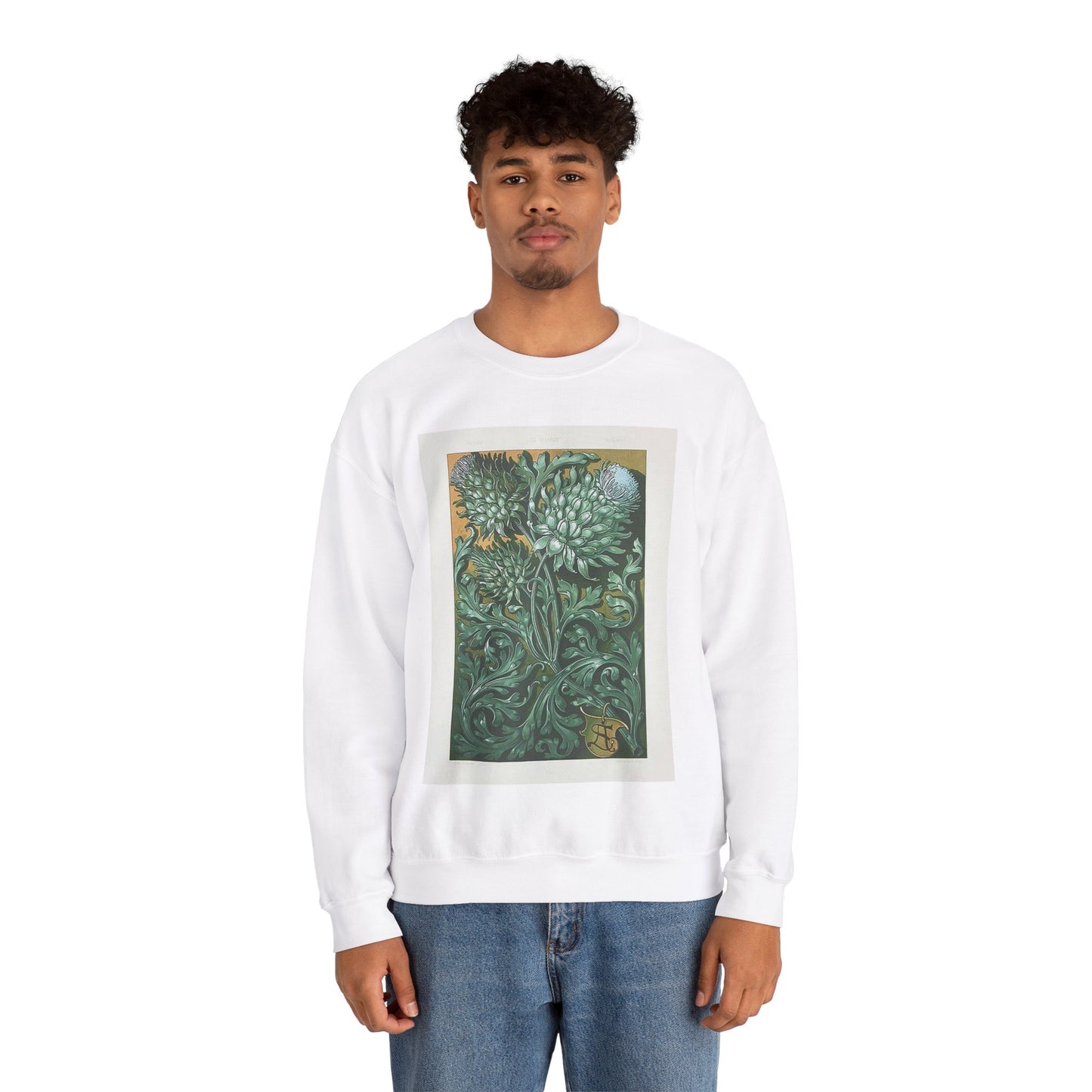 Anton Seder Artichokes - Drawing. Public domain image. White Heavy Blend Adult Crew Neck SweatShirt