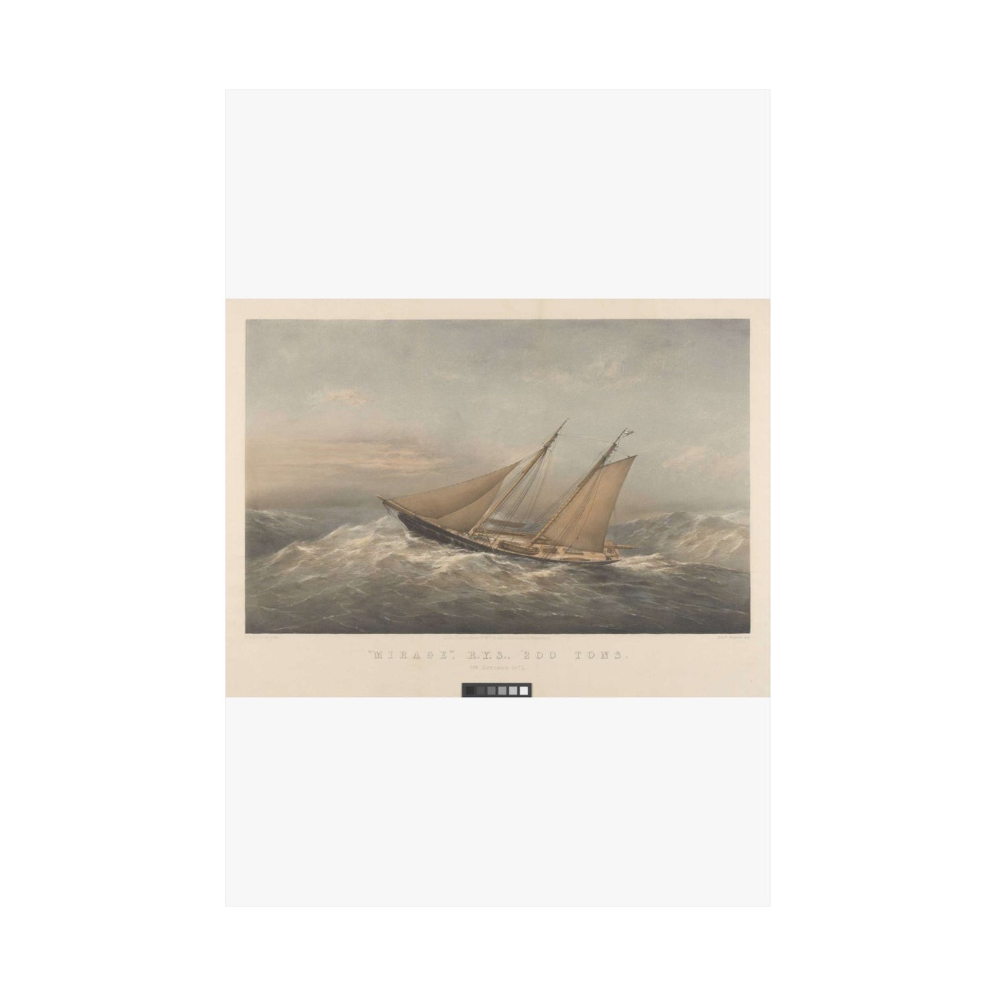 Mirage, R.Y.S., 200 Tons. 5th October 1872 RMG PY8772 High Quality Matte Wall Art Poster for Home, Office, Classroom