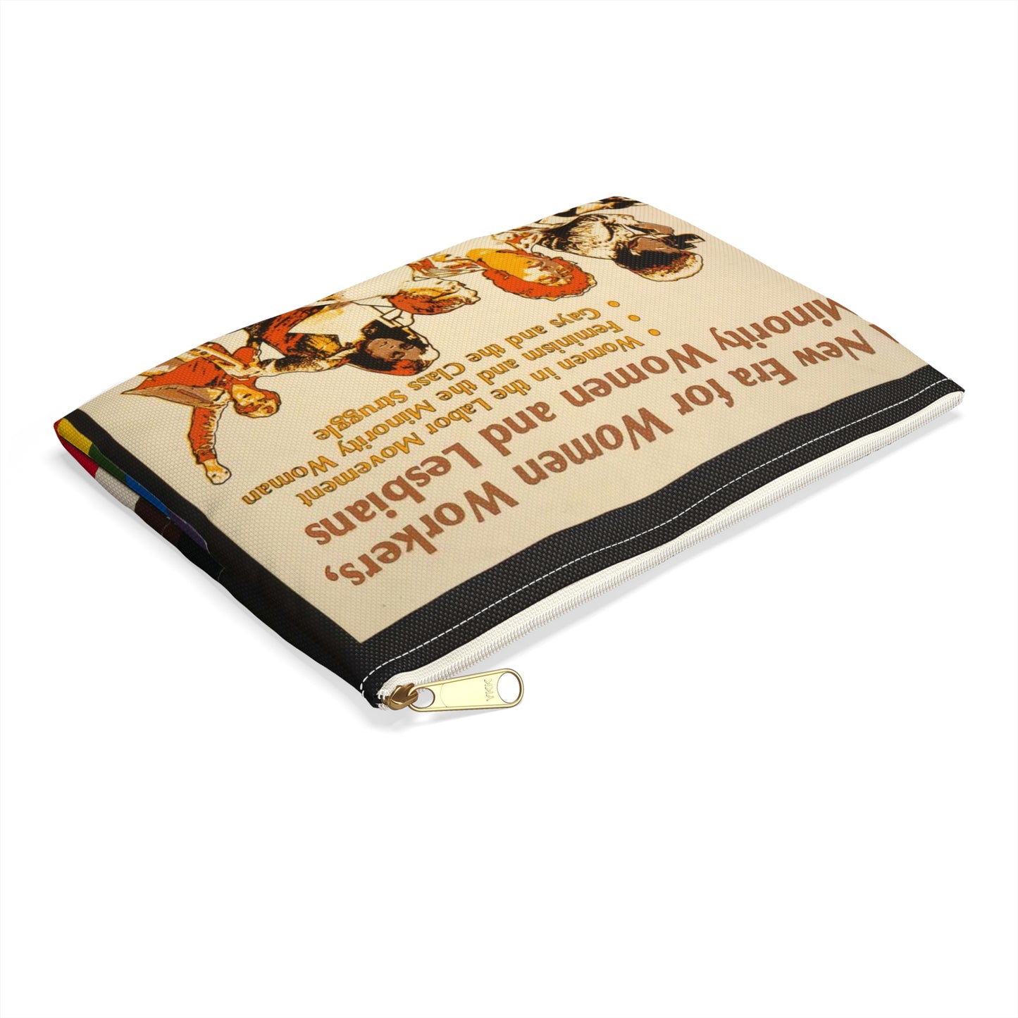 A new era for women workers, minority women and lesbians Large Organizer Pouch with Black Zipper