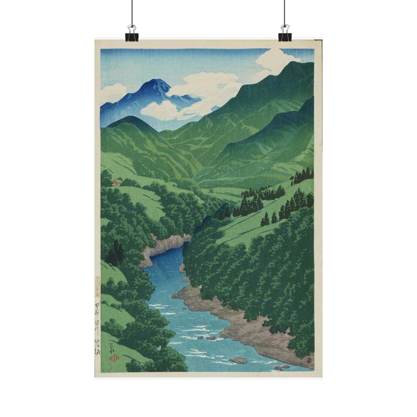 Tabi miyage dai nishū, Kōshū Yanagawa by Kawase Hasui High Quality Matte Wall Art Poster for Home, Office, Classroom