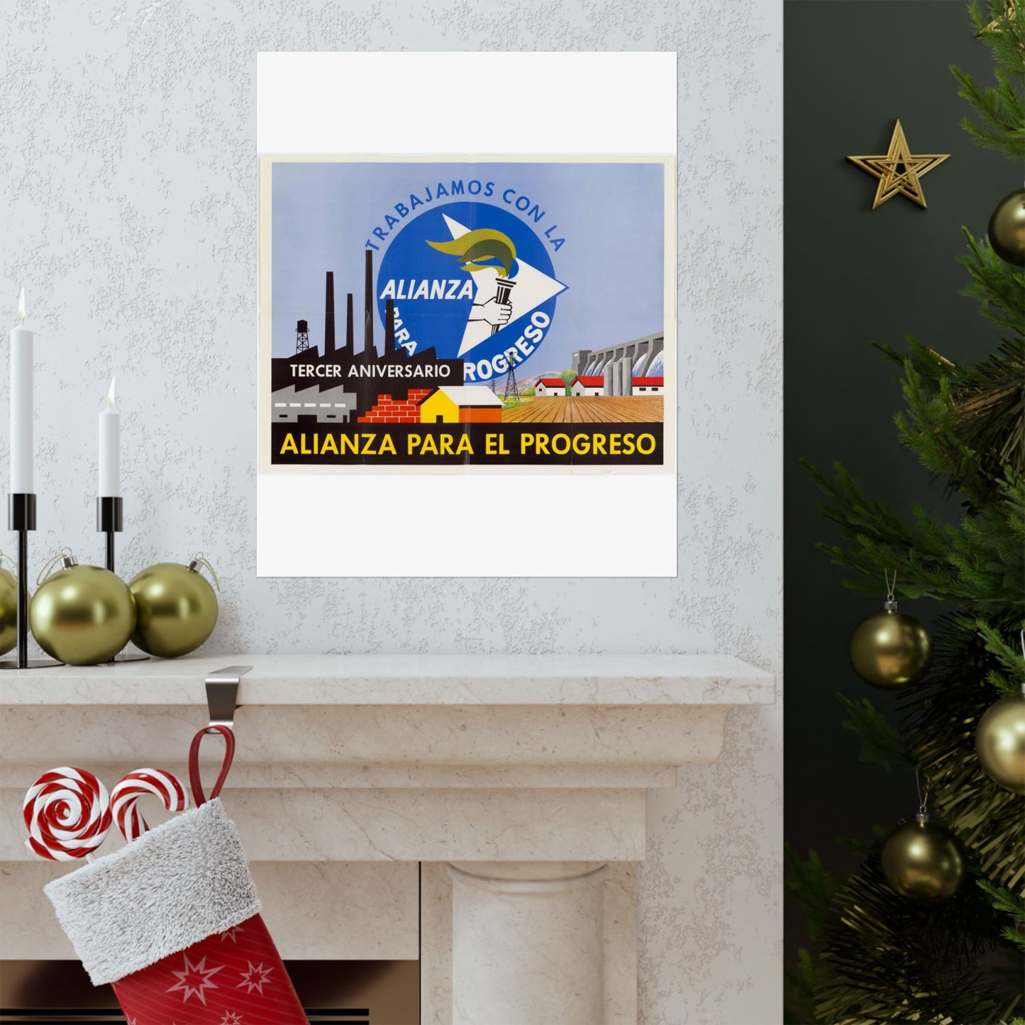 Alliance Posters, Cold War American Propaganda poster High Quality Matte Wall Art Poster for Home, Office, Classroom