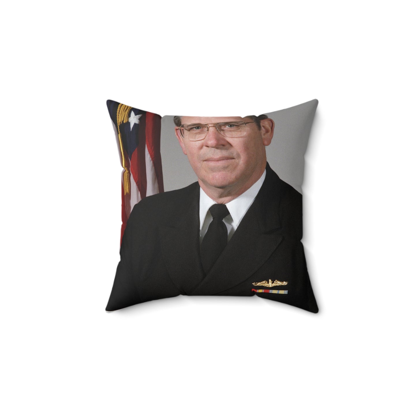 Portrait: US Navy (USN) Captain (CAPT) Charles A. Hougland (uncovered) Decorative Accent Square Pillow