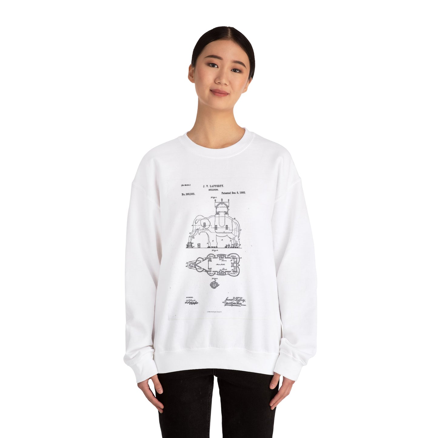 Patent Drawing of Engine - Lucy-USpatent268503 1882 Public domain image White Heavy Blend Adult Crew Neck SweatShirt