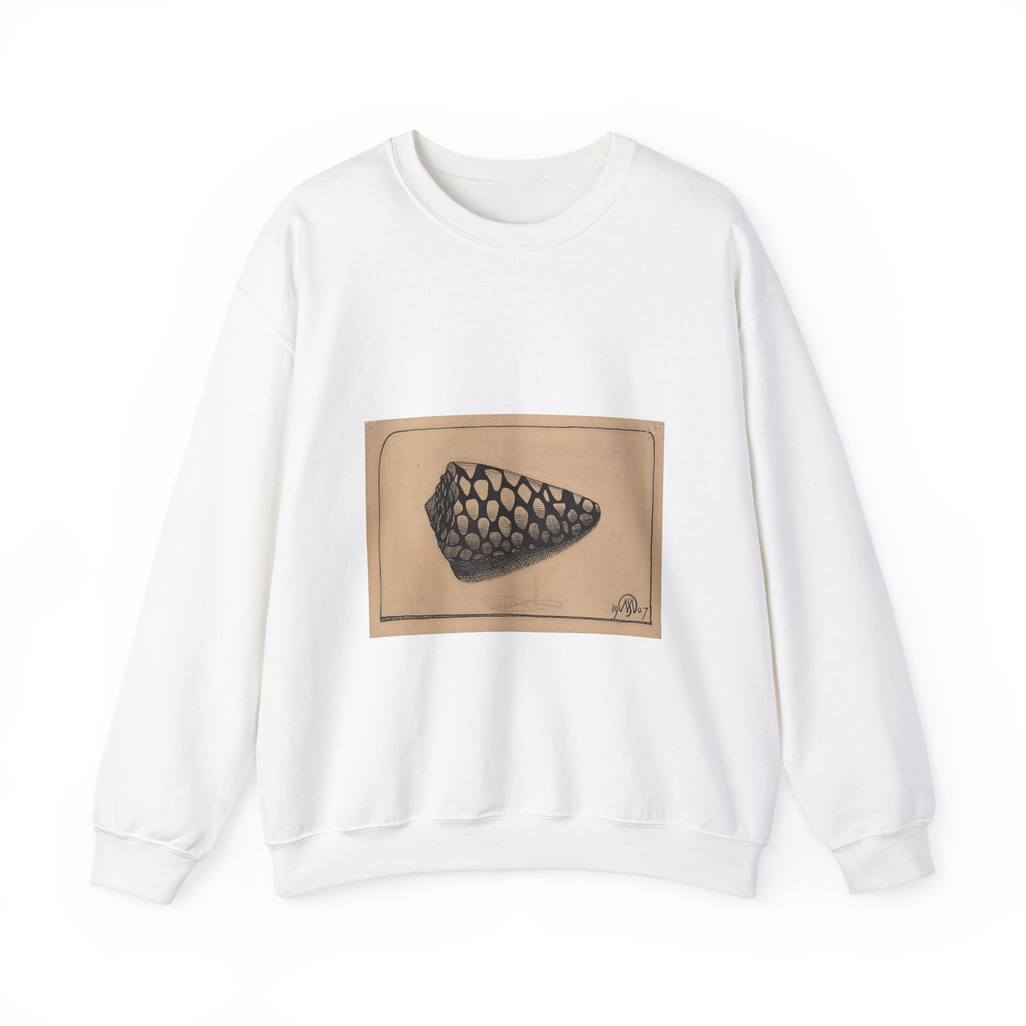 Samuel Jessurun de Mesquita - Schelp, naar rechts White Heavy Blend Adult Crew Neck SweatShirt
